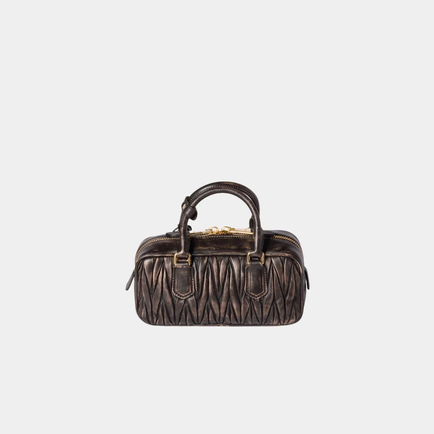 Miu Miu Arcadie Bag in Quilted Nappa Leather, Coffee, Back