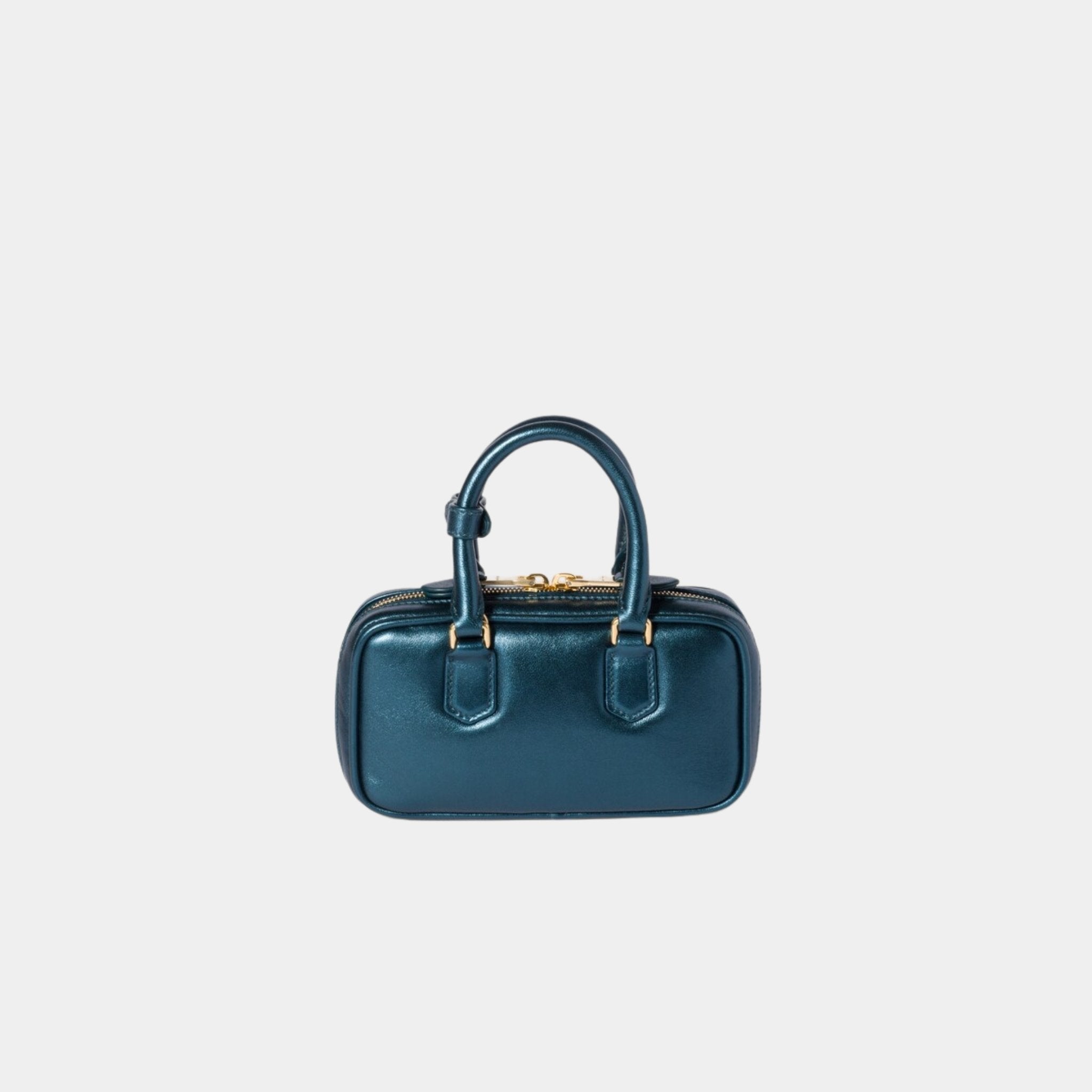 Miu Miu Arcadie Laminated Nappa Leather Mini Bag, Ocean Blue, Mordore, Back