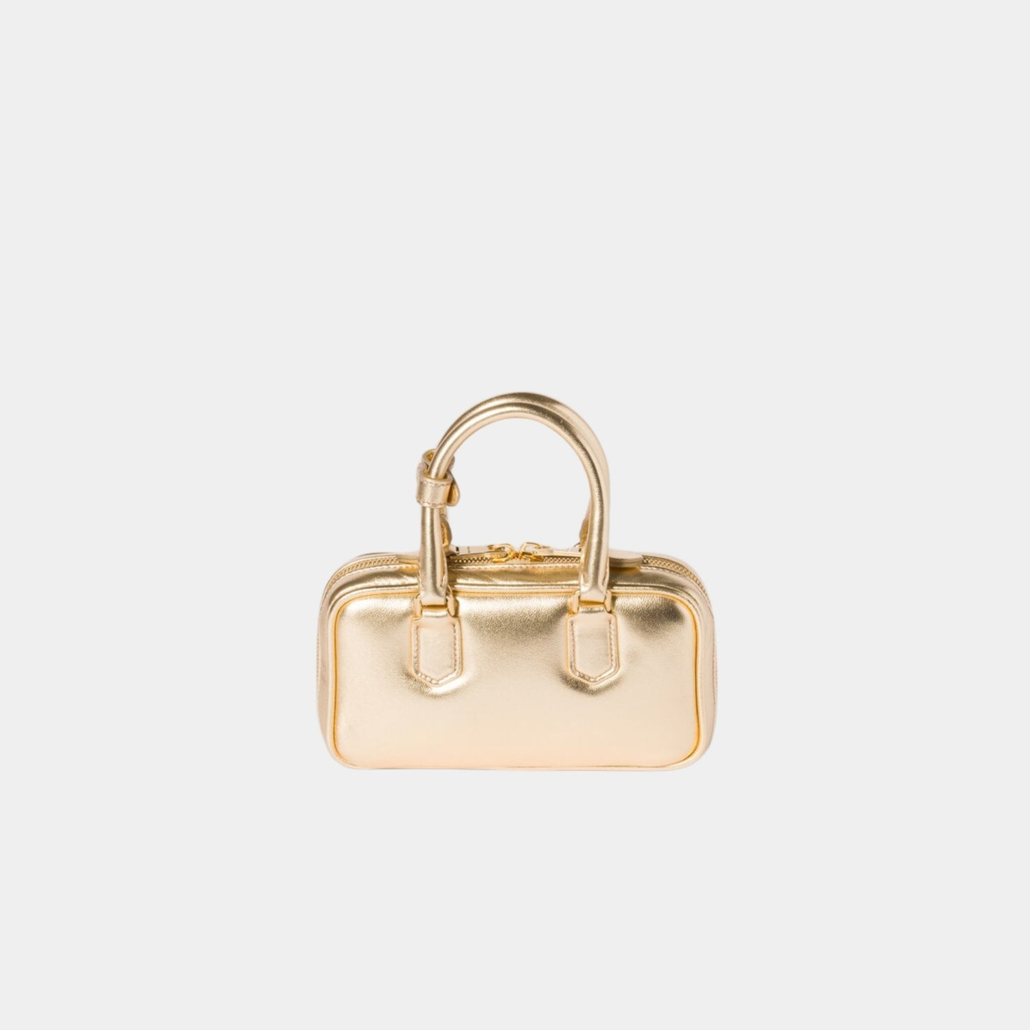 Miu Miu Arcadie Laminated Nappa Leather Mini Bag, Platinum, Back