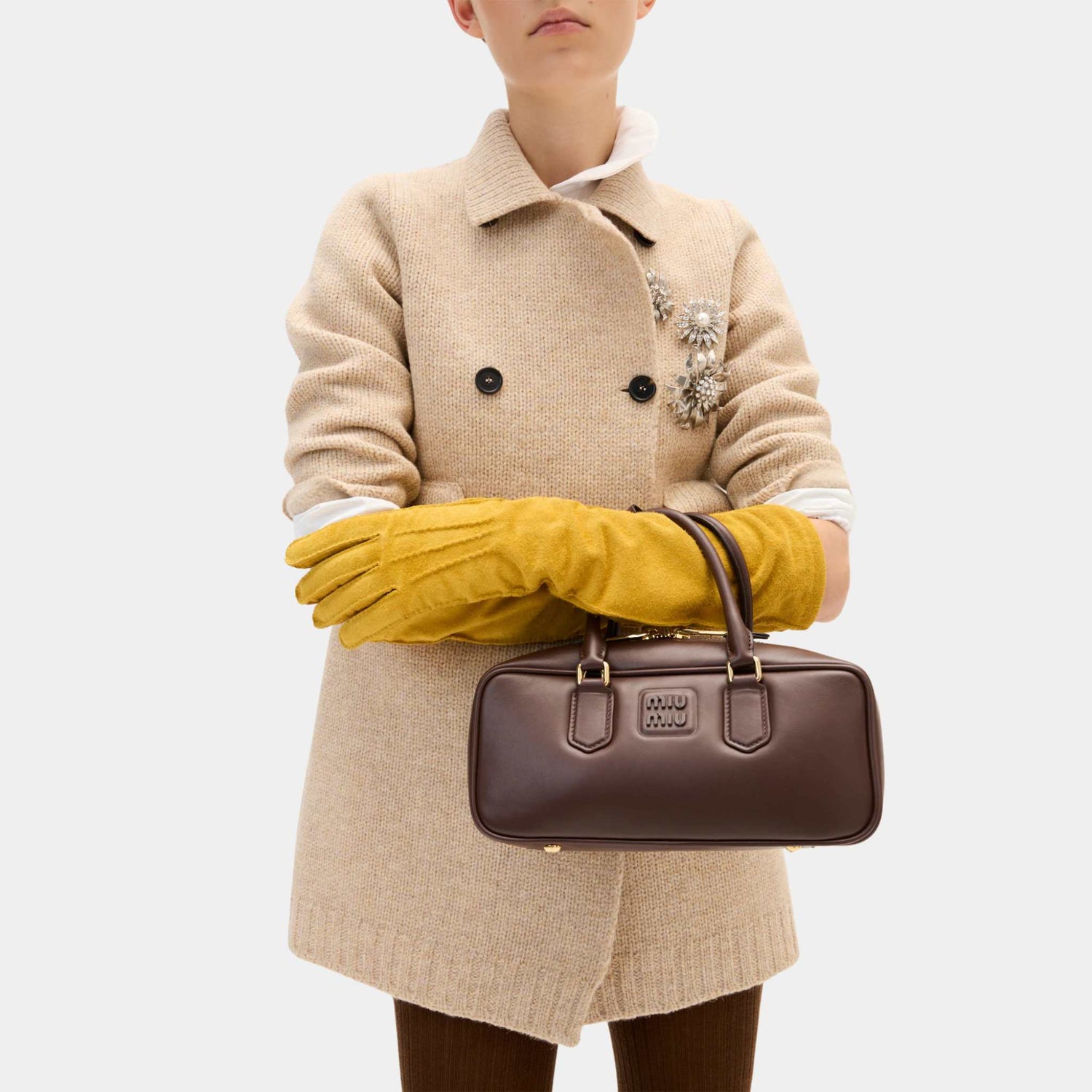 Miu Miu Arcadie Leather Bag, Briarwood, Model