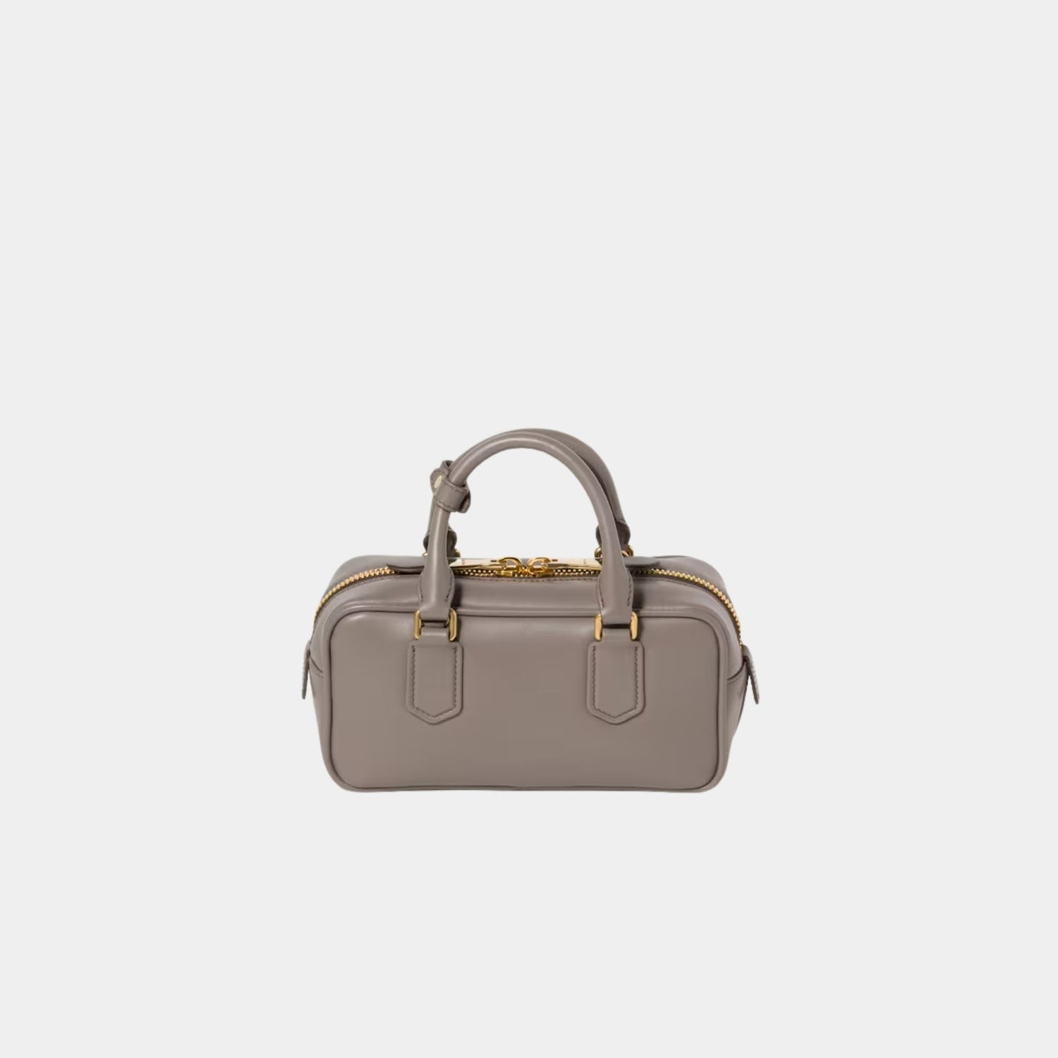Miu Miu Arcadie Leather Bag, Clay Grey, Back