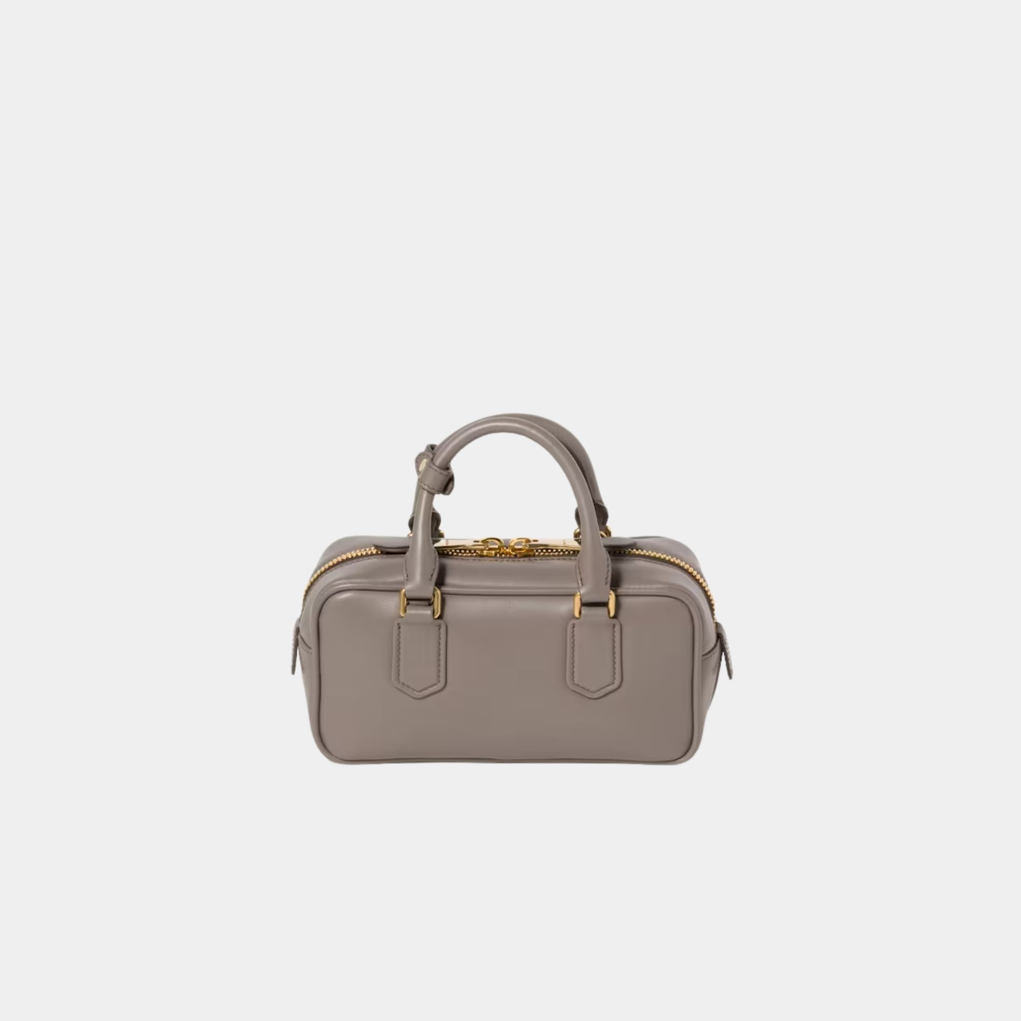 Miu Miu Arcadie Leather Bag, Clay Grey, Back