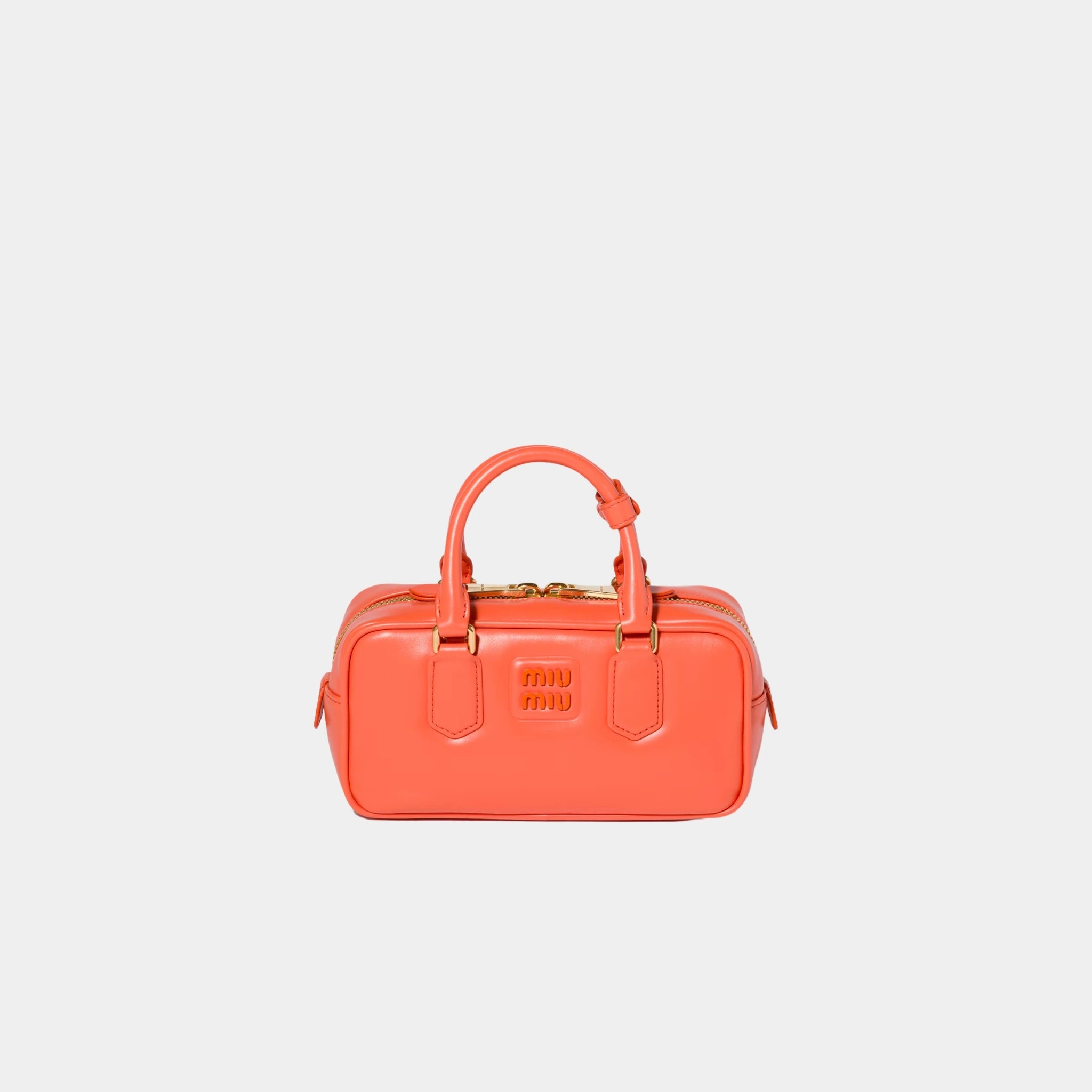Miu Miu Arcadie Leather Bag, Orange, Front