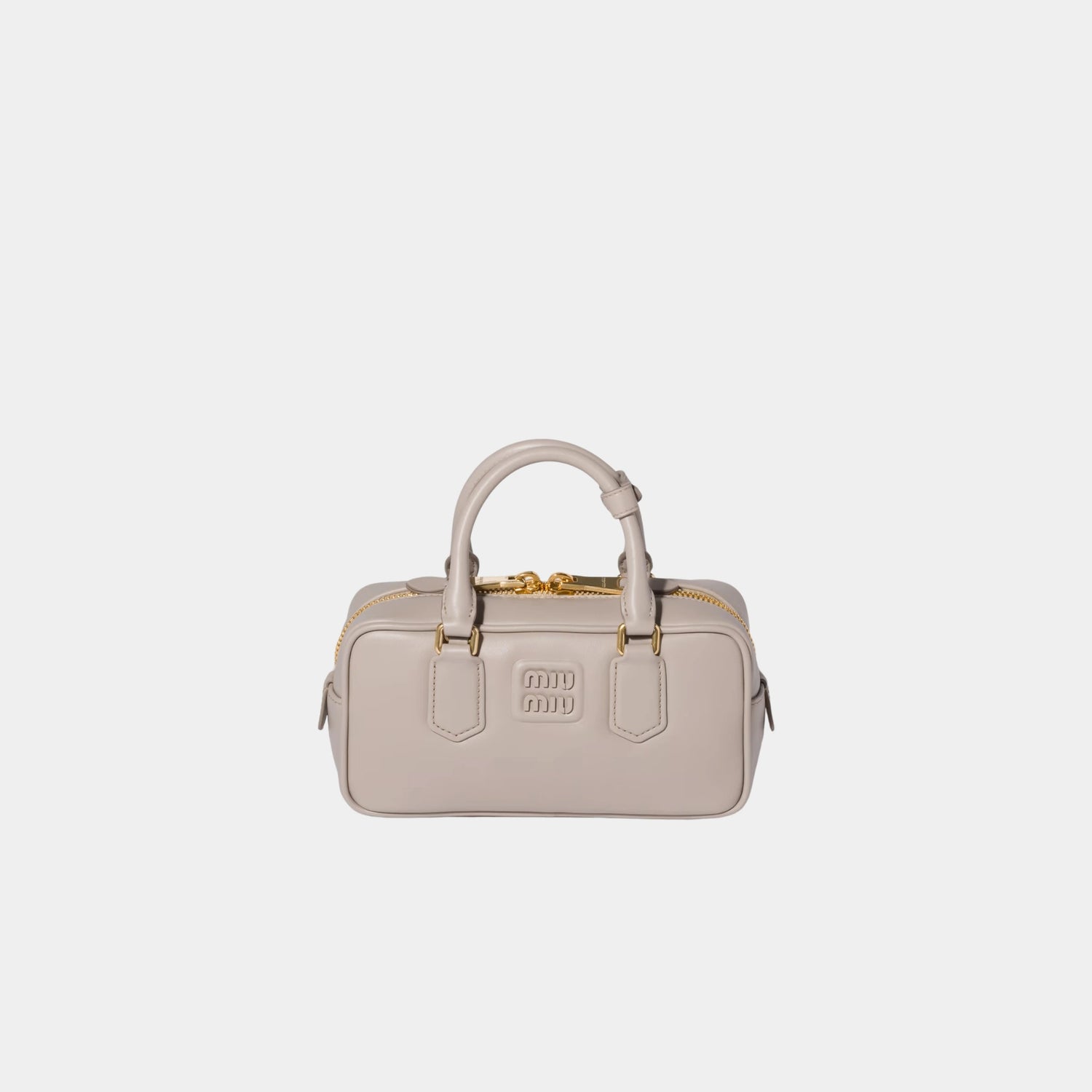 Miu Miu Arcadie Leather Bag, Pumice Stone, Front