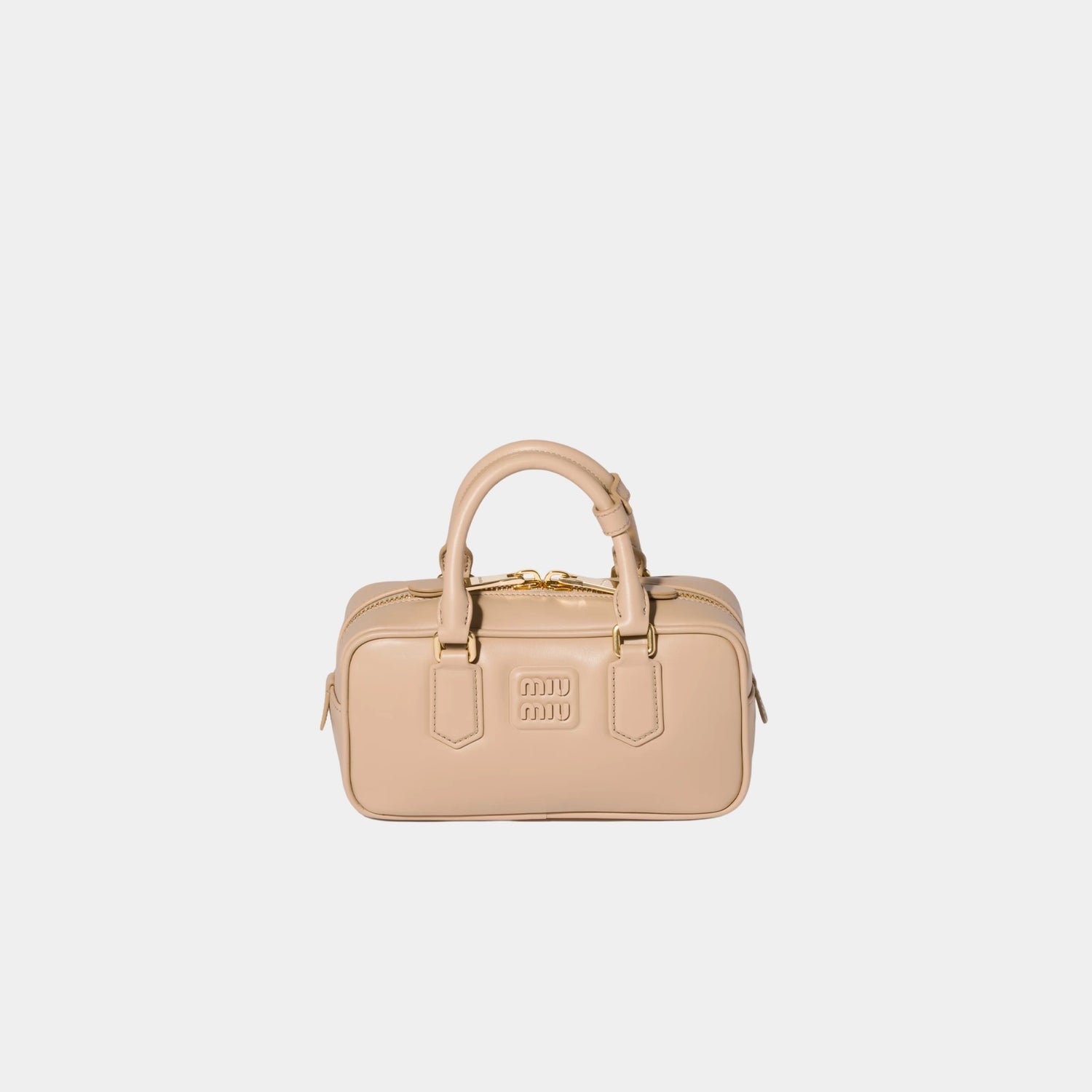 Miu Miu Arcadie Leather Bag, Sand Beige, Front