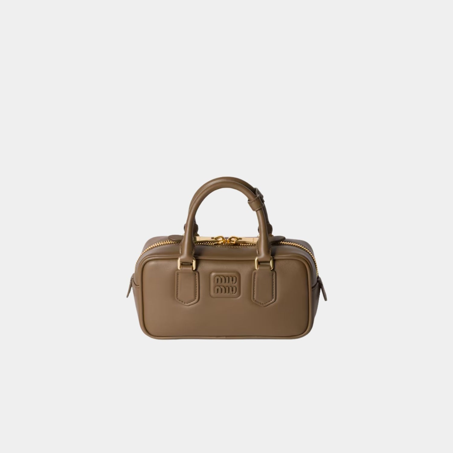 Miu Miu Arcadie Leather Bag, Tundra, Front