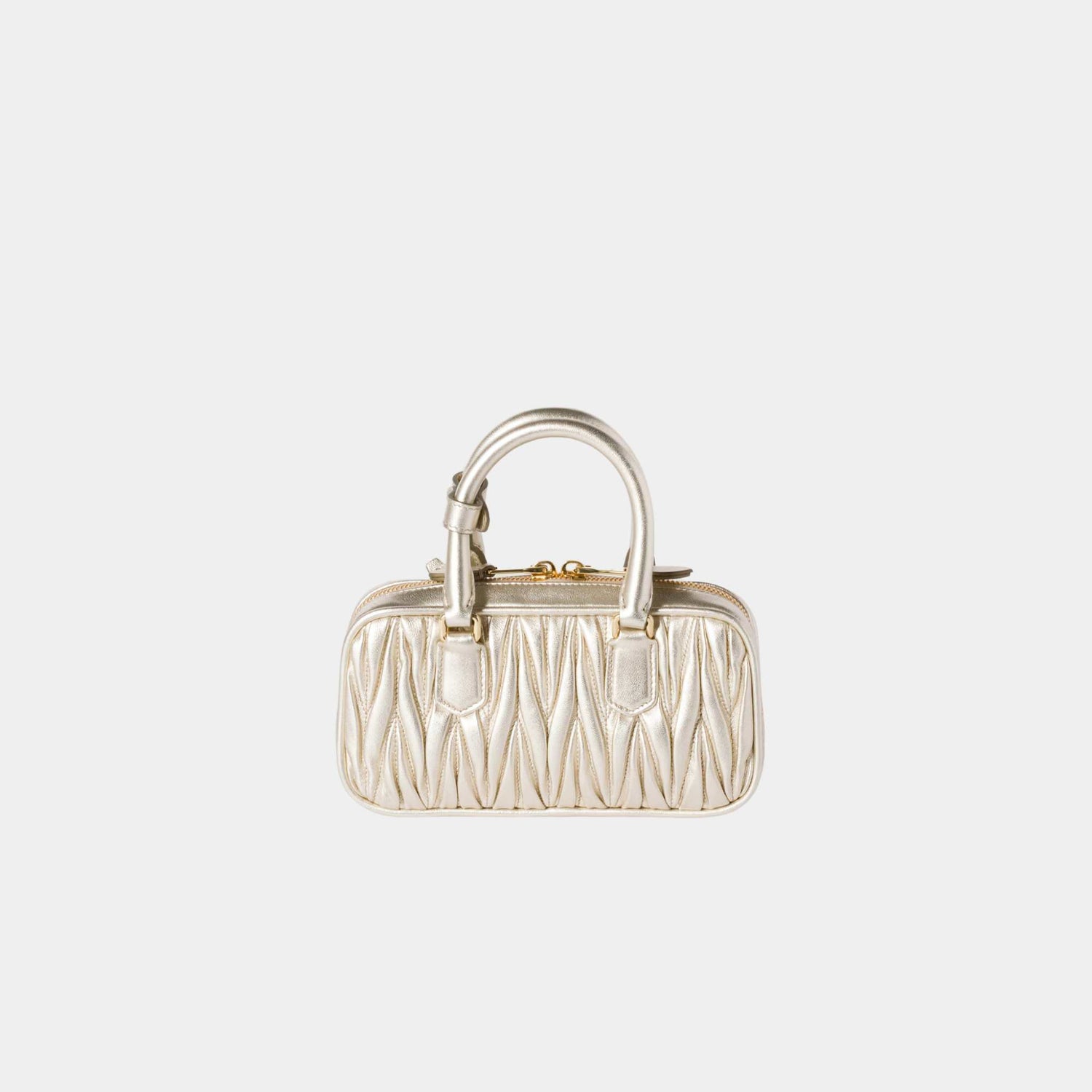 Miu Miu Arcadie Matelassé Nappa Leather Mini Bag Pyrite, Rear