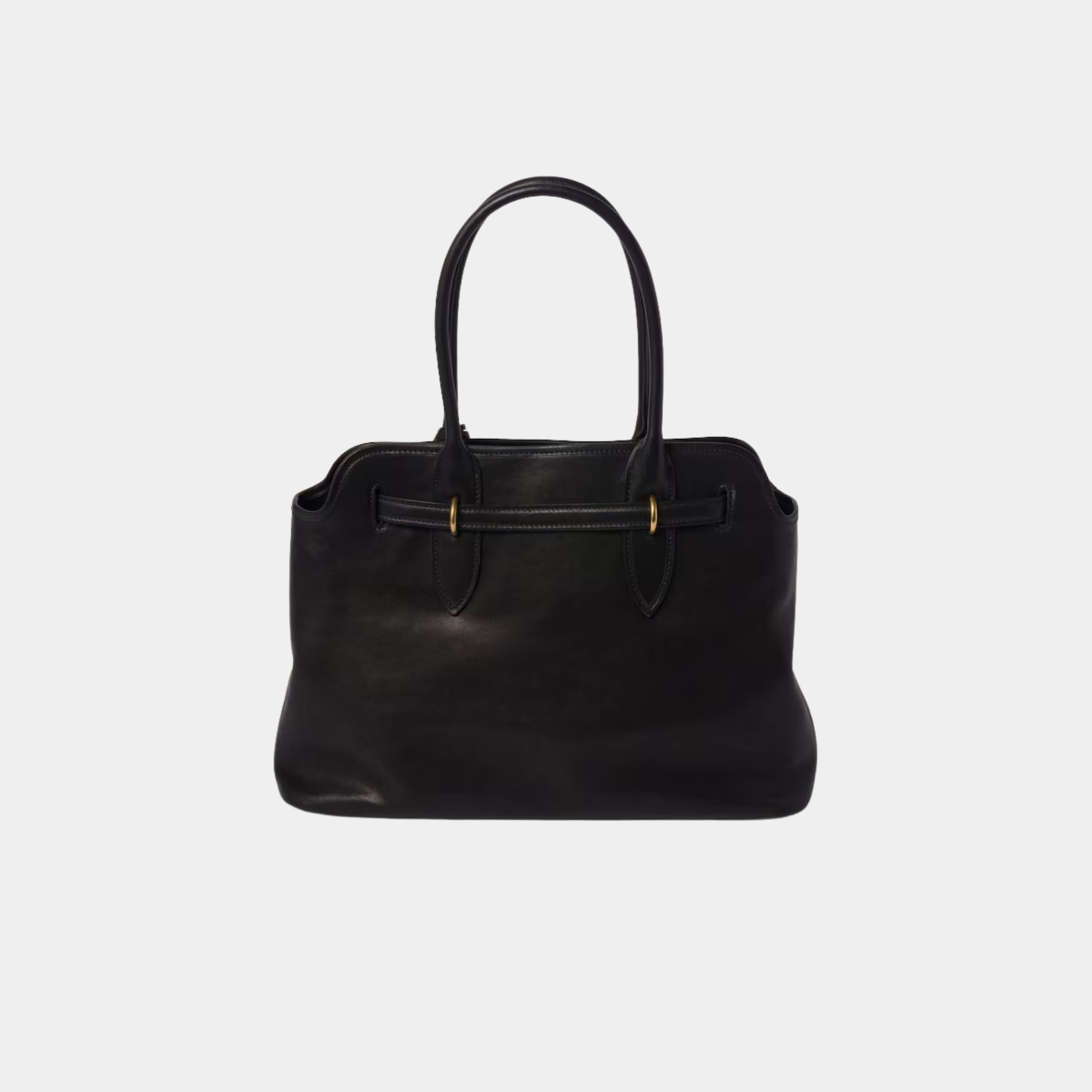 Miu Miu Aventure Nappa Leather Medium Bag, Black, Back