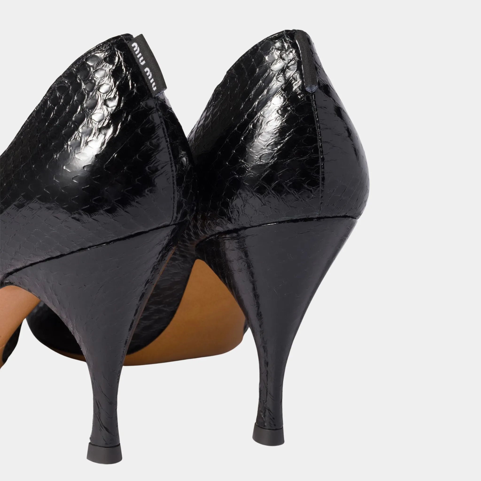 Miu Miu Ayers Leather Pumps, Black, Back