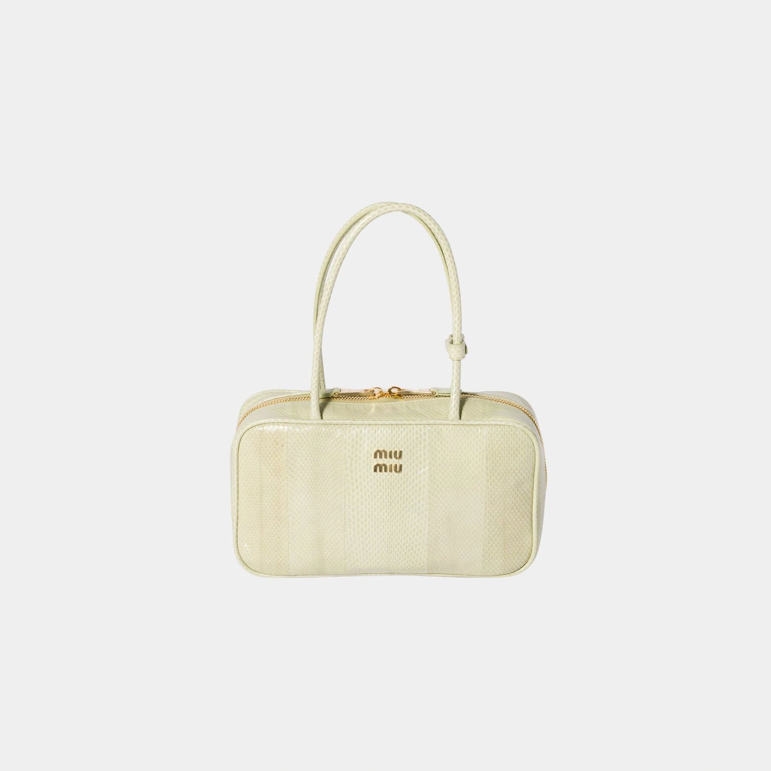 Miu Miu Beau Ayers Leather Bag, Pistachio Green, Front