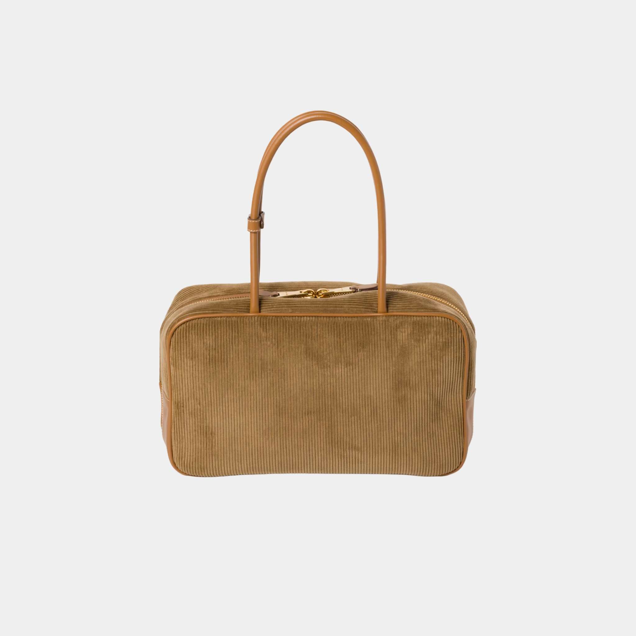 Miu Miu Beau Corduroy Top Handle Bag Cinnamon, Back