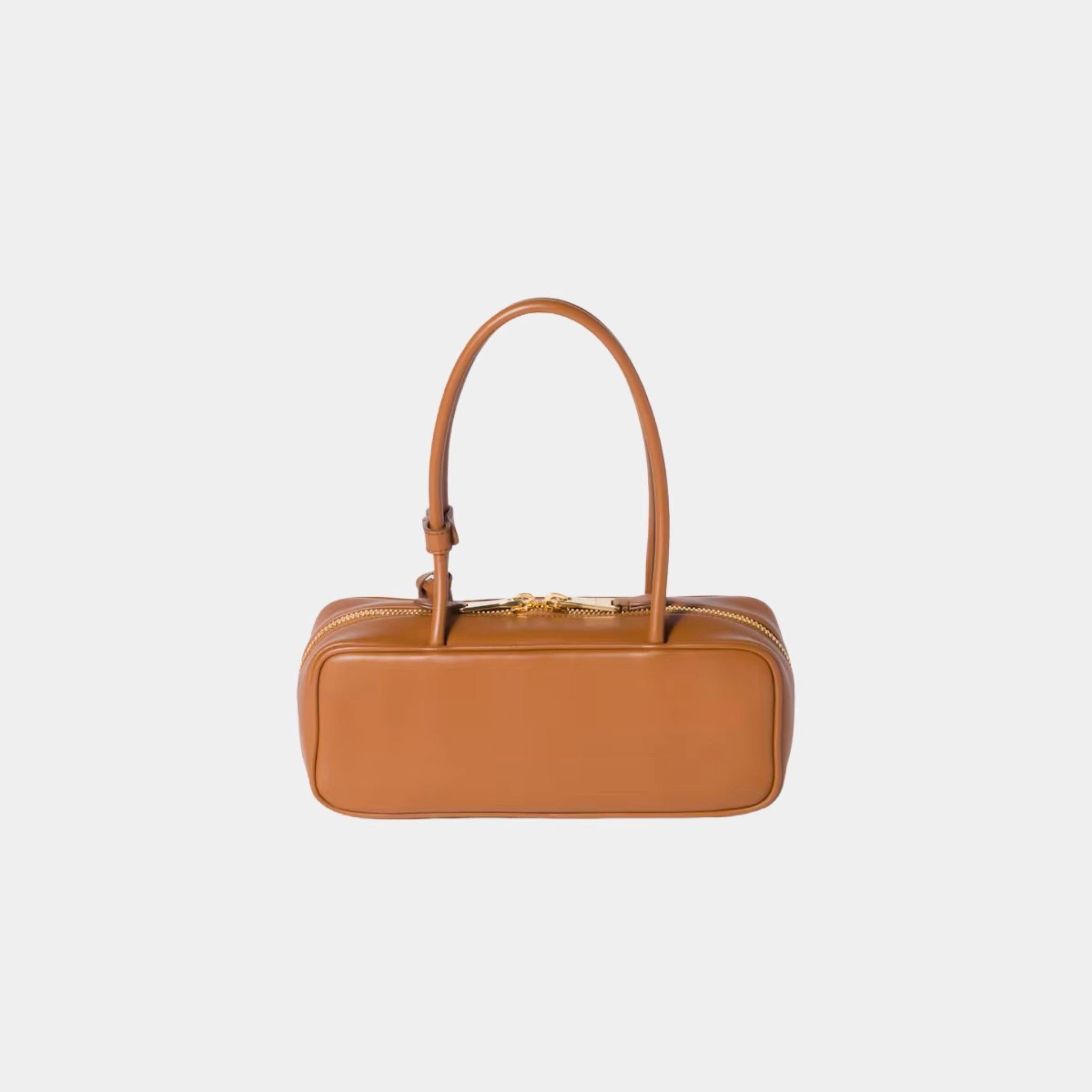 Miu Miu Beau Leather Small Bag, Cognac, Back