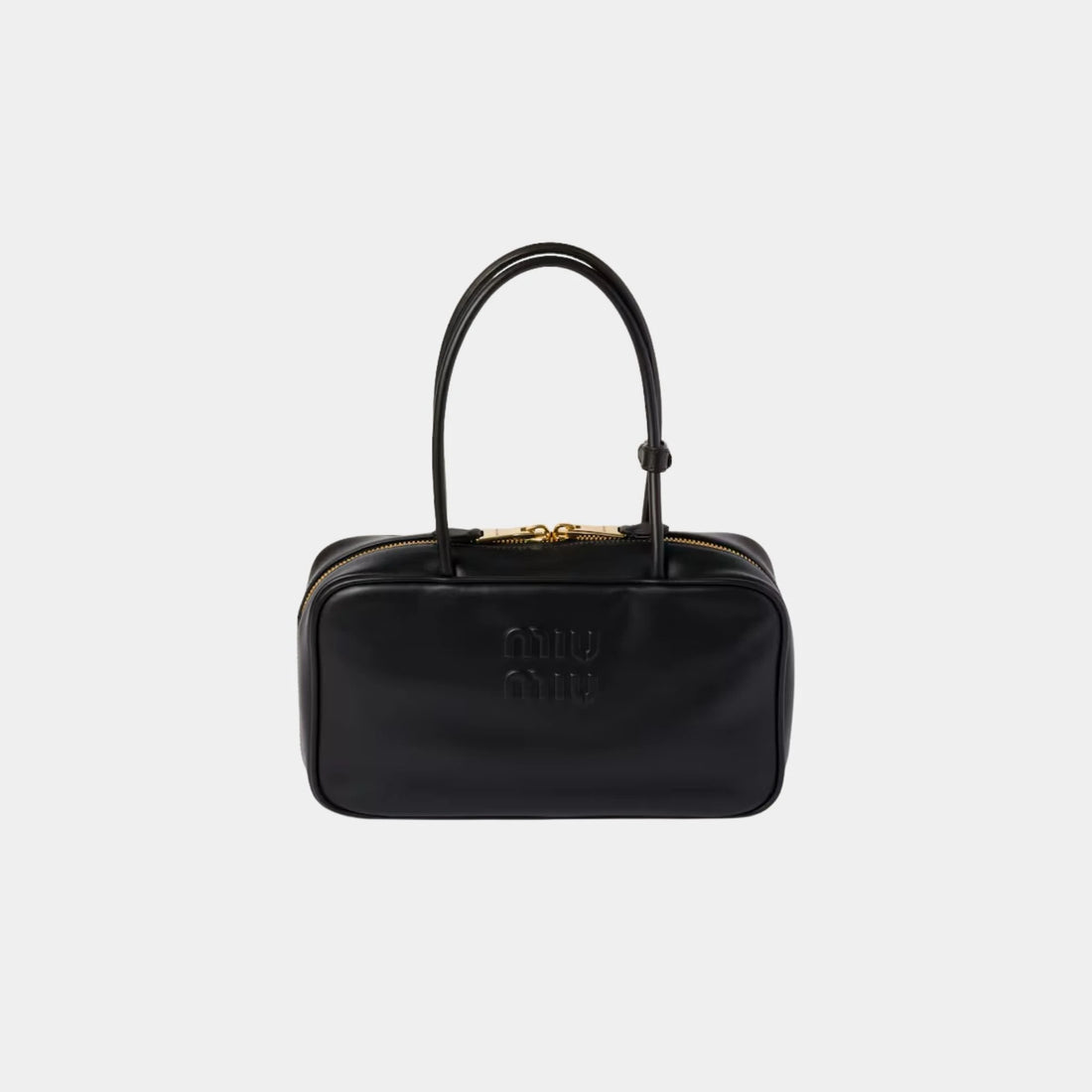 Miu Miu Beau Leather Top-handle Medium Bag, Black
