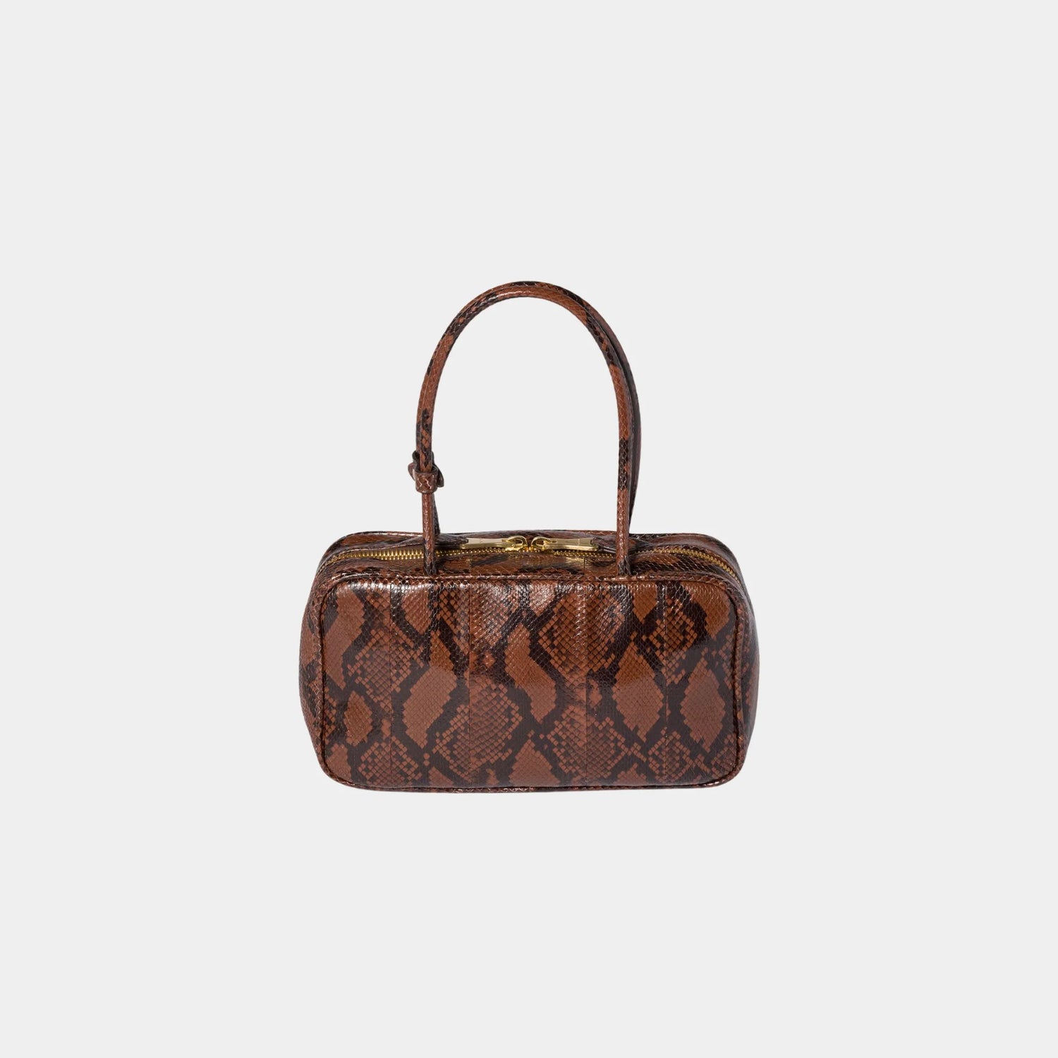 Miu Miu Beau Python-printed Ayers Leather Bag, Tobacco, Back
