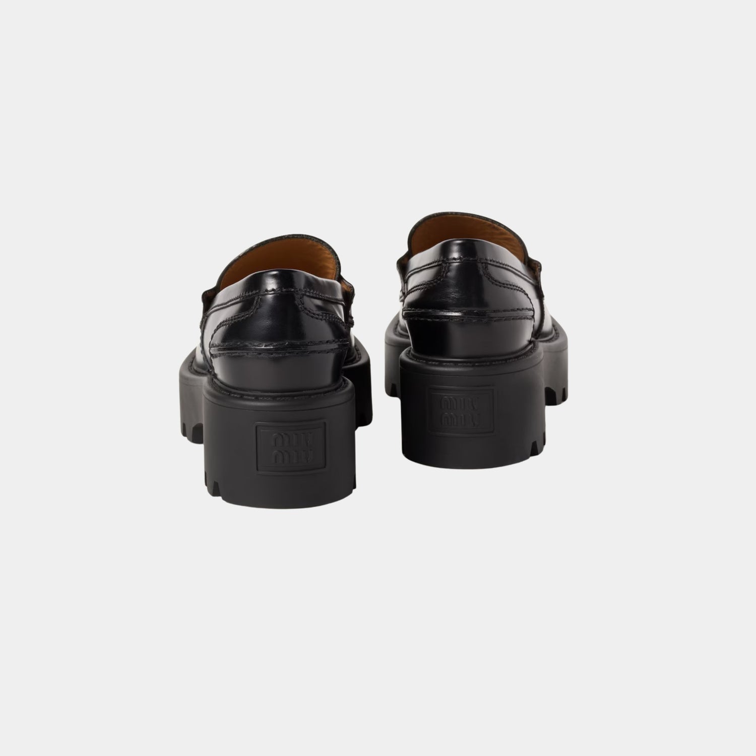 Miu Miu Brushed Leather Loafers, Back