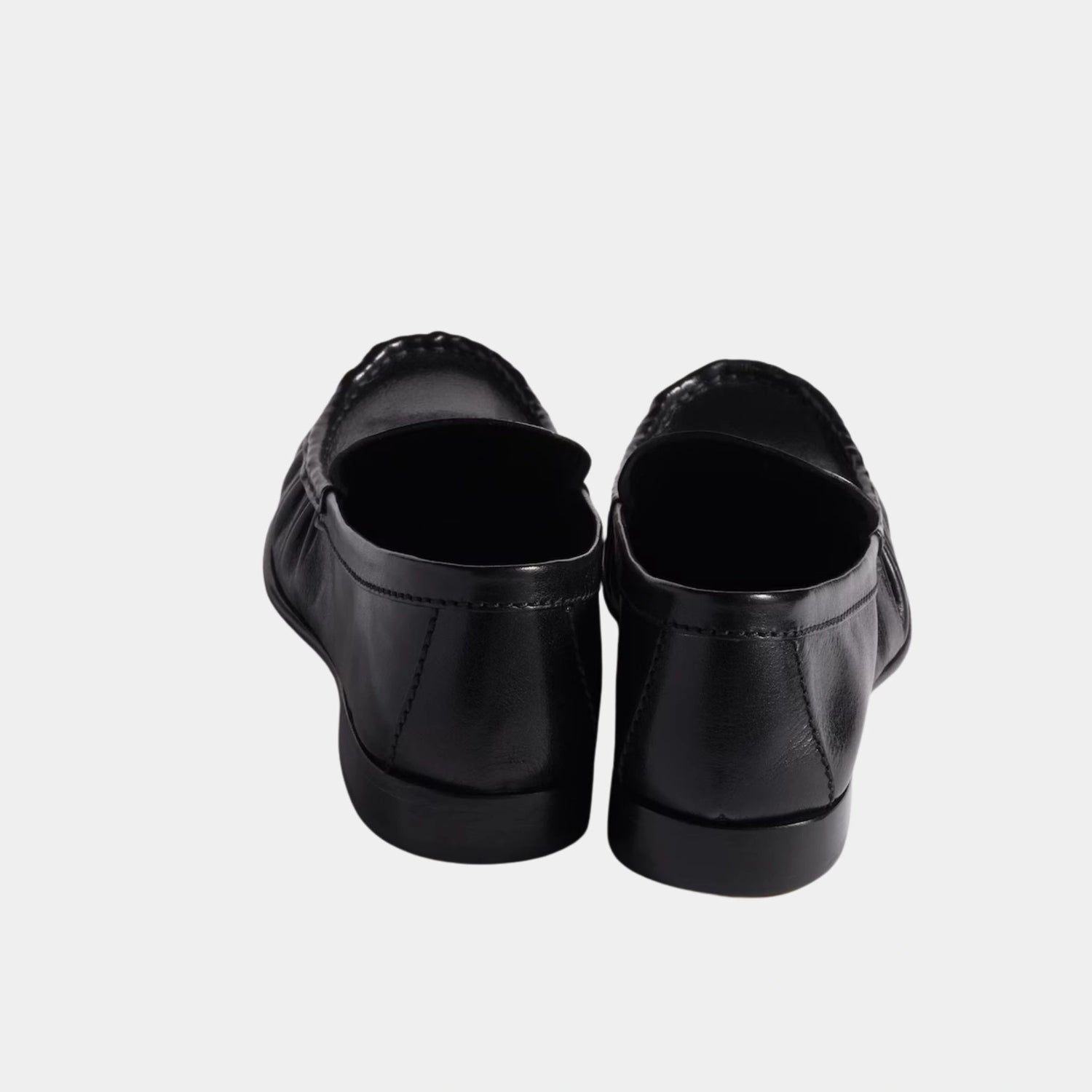 Miu Miu Buffalo Leather Loafers, Black, Back