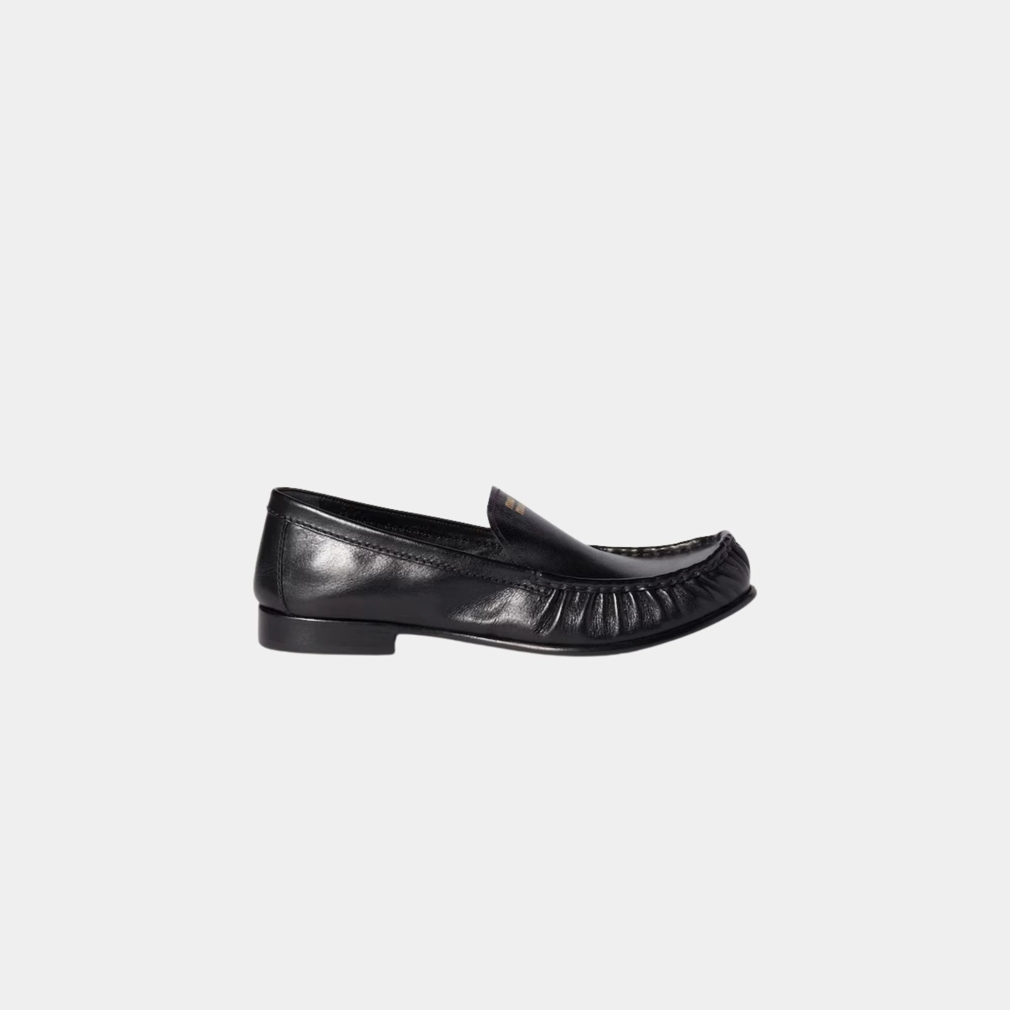 Miu Miu Buffalo Leather Loafers, Black, Side