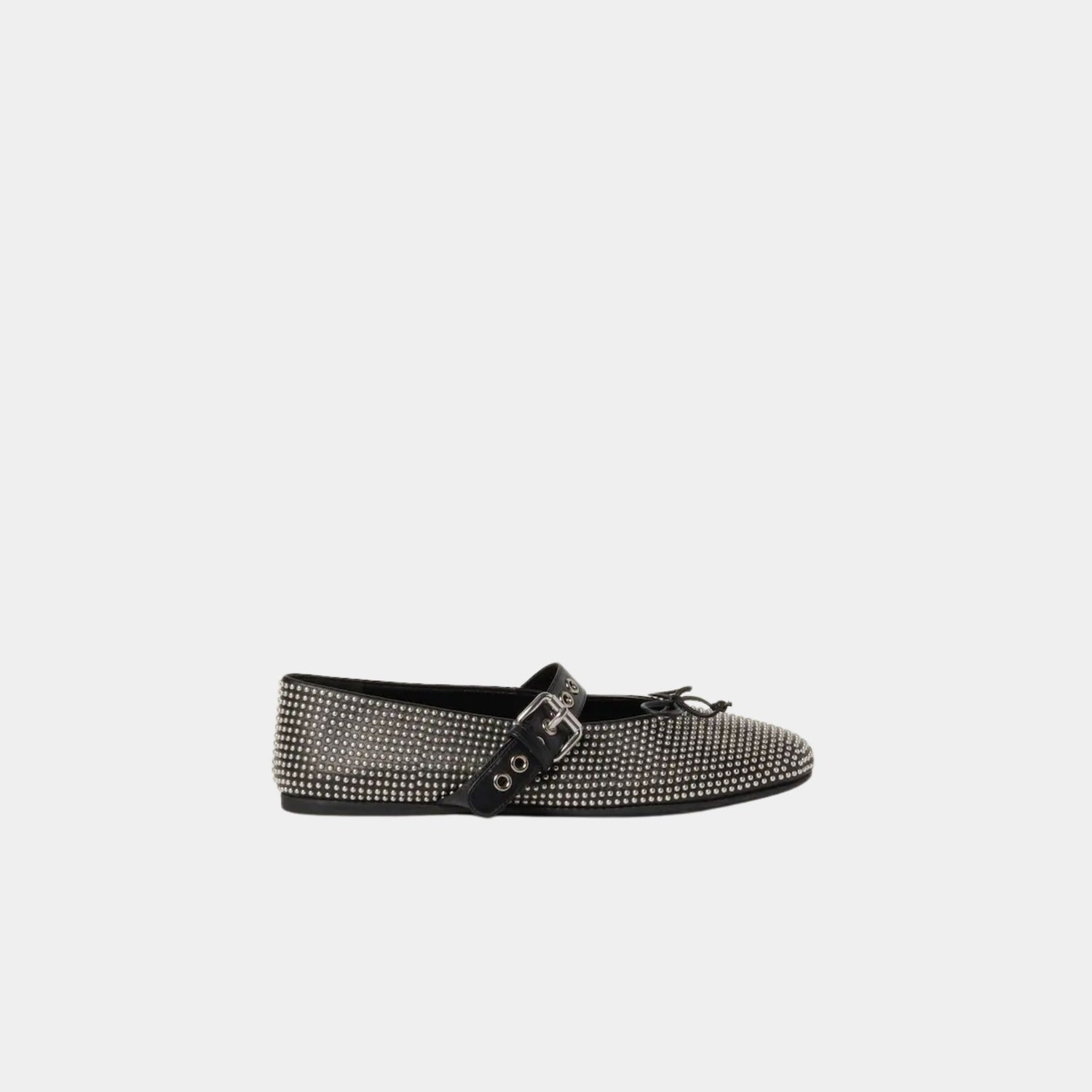 Miu Miu Calf Leather Ballerina Flats With Studs, Side