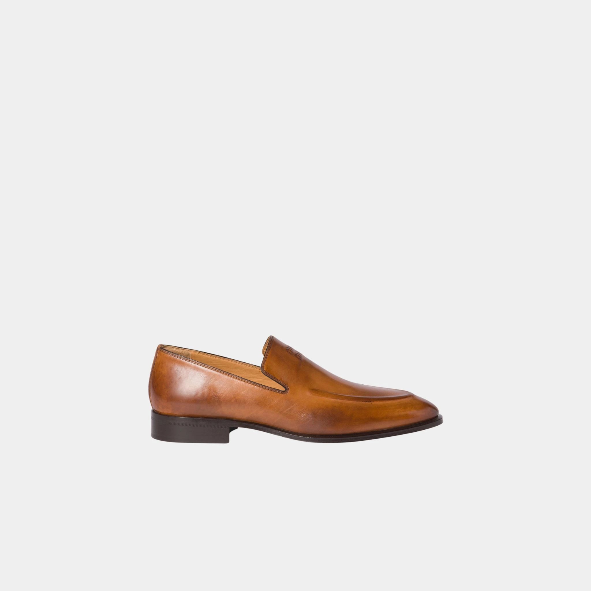 Miu Miu Calf Leather Loafers, Cognac, Inside