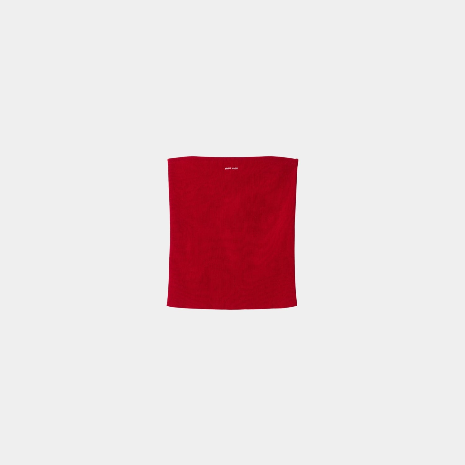 Miu Miu Cotton Knit Tube Top, Red