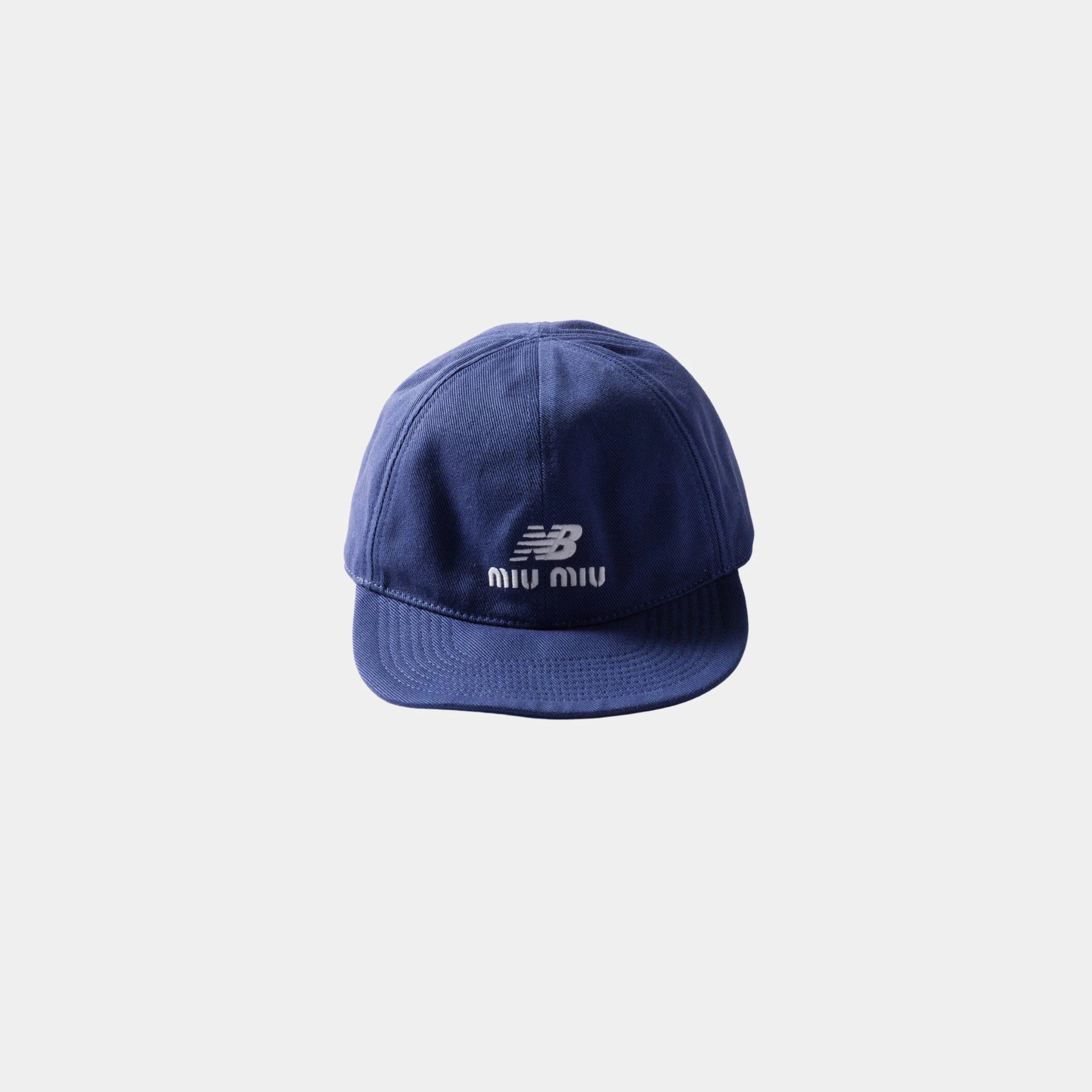 Miu Miu Denim Baseball Cap, Royal Blue, Front