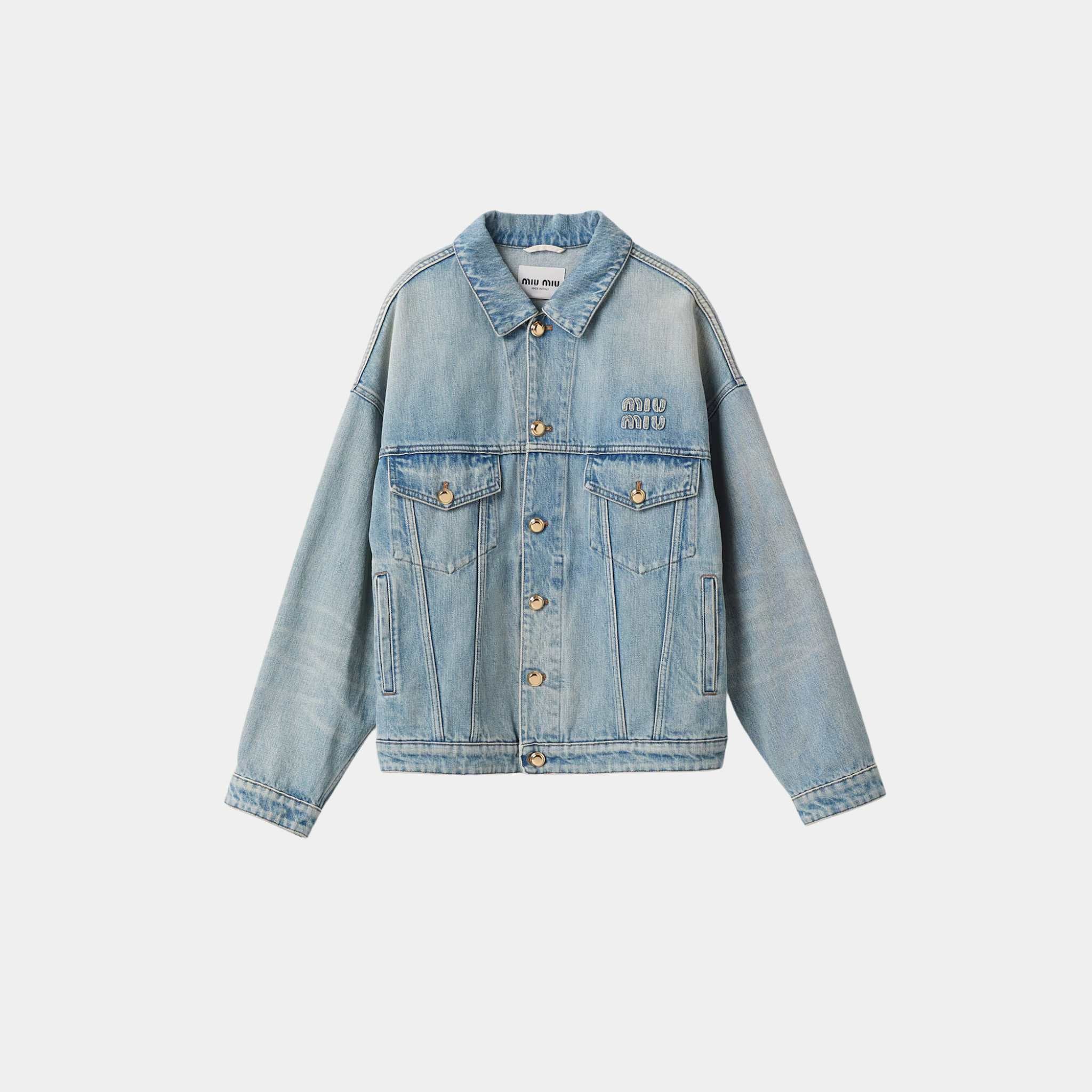 Miu Miu Denim Blouson Jacket, Front 