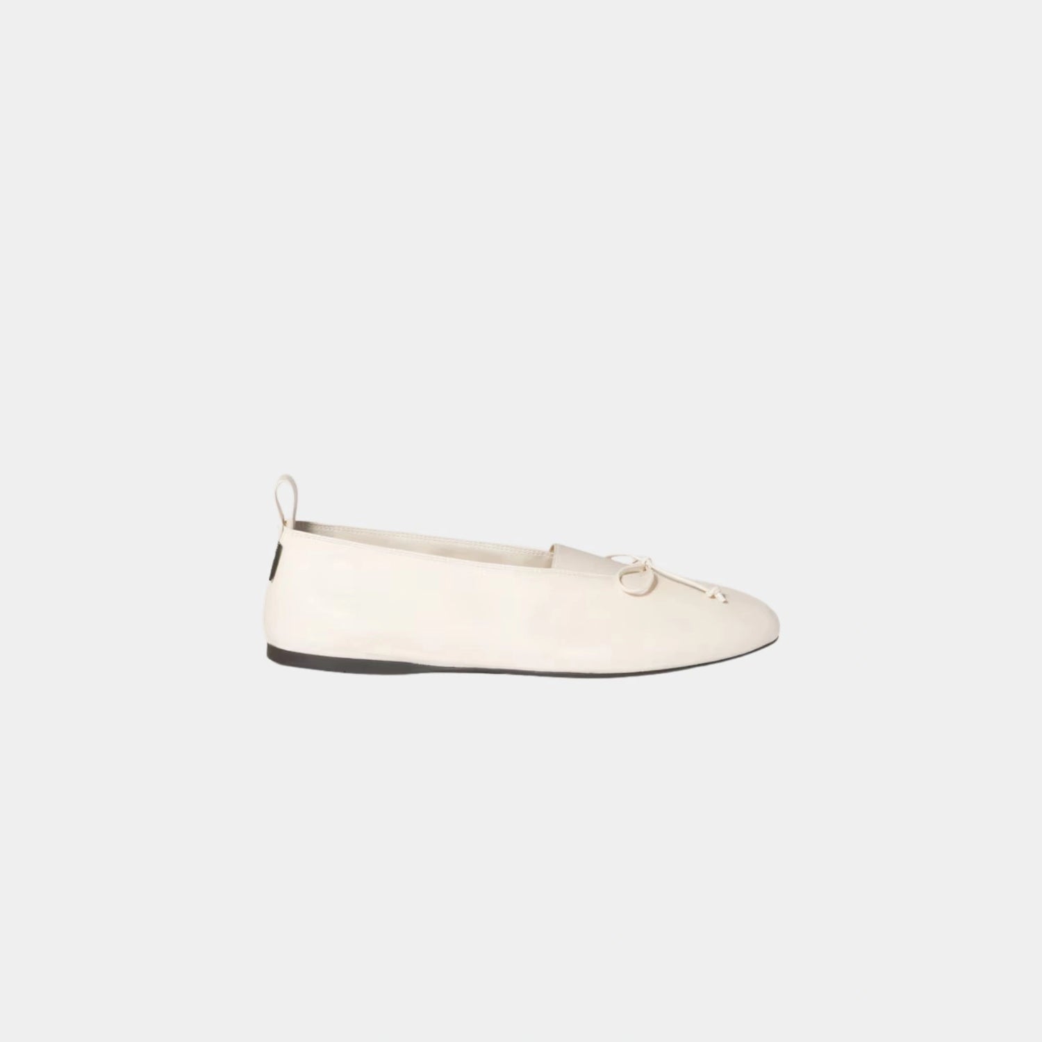 Miu Miu Elan Nappa Leather Ballerinas in Lambskin, Ivory, Side