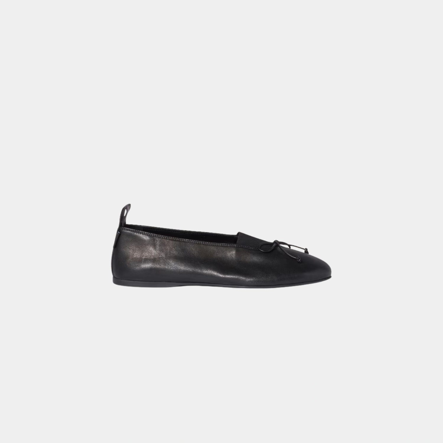 Miu Miu Elan Nappa Leather Ballerinas in Lambskin, Noir, Side