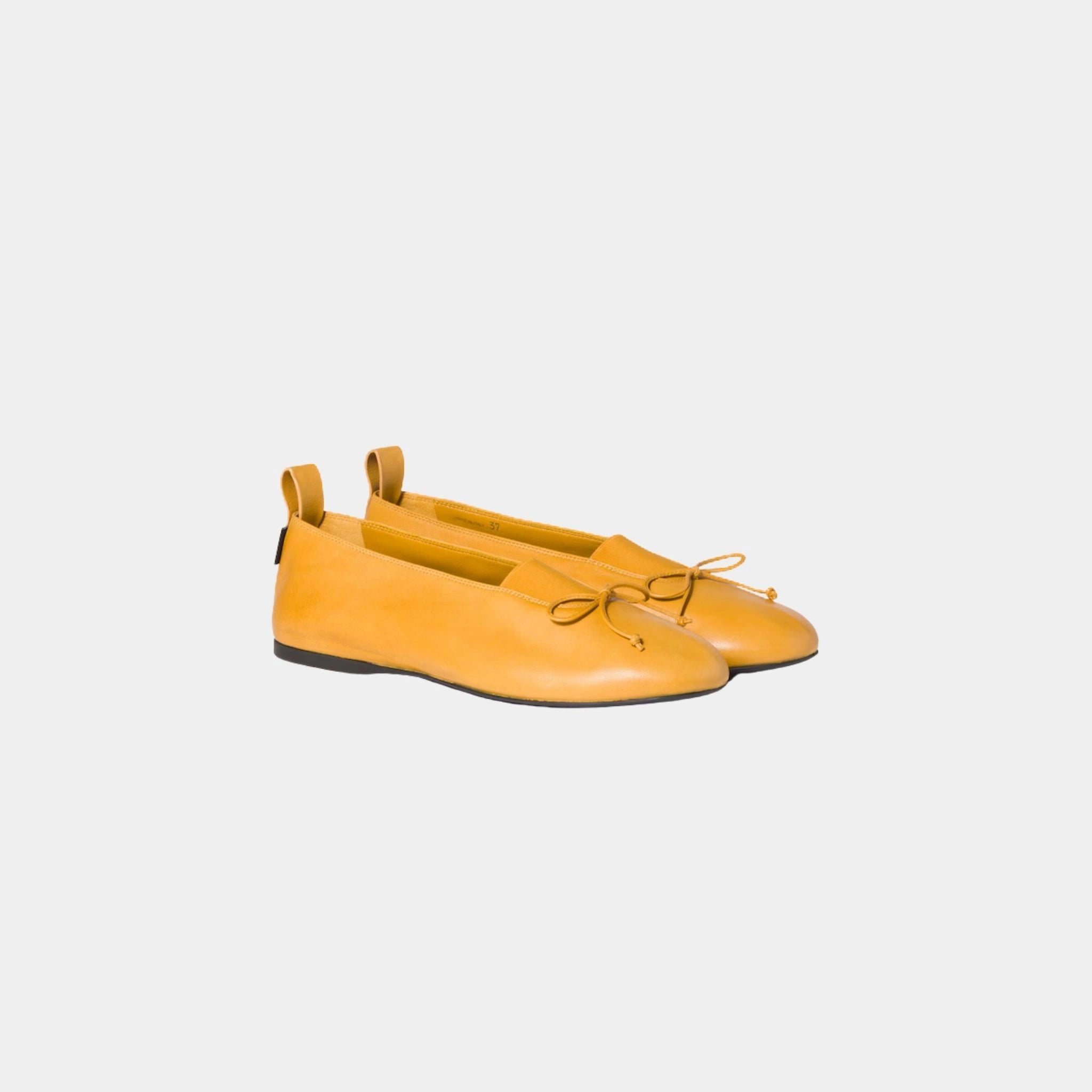 Miu Miu Elan Nappa Leather Ballerinas in Lambskin, Sunny Yellow, Front