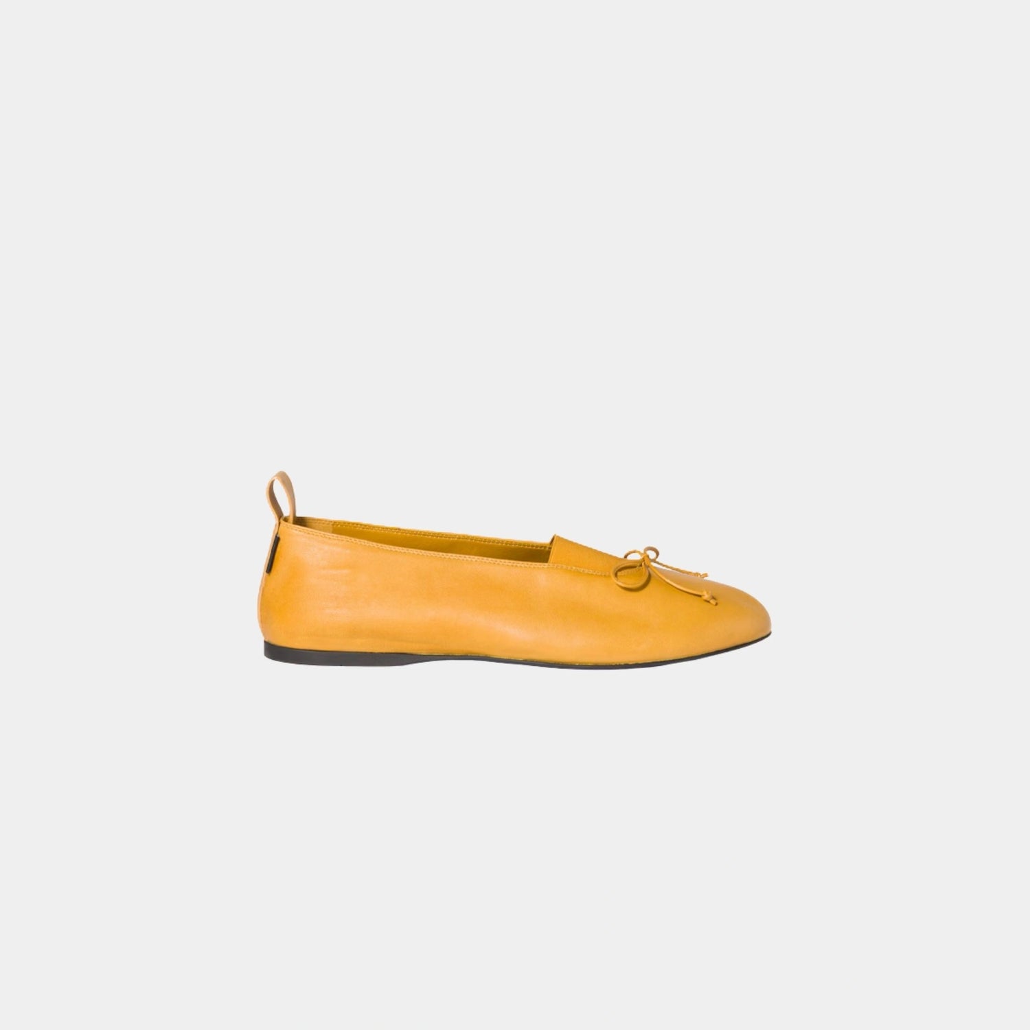 Miu Miu Elan Nappa Leather Ballerinas in Lambskin, Sunny Yellow, Side