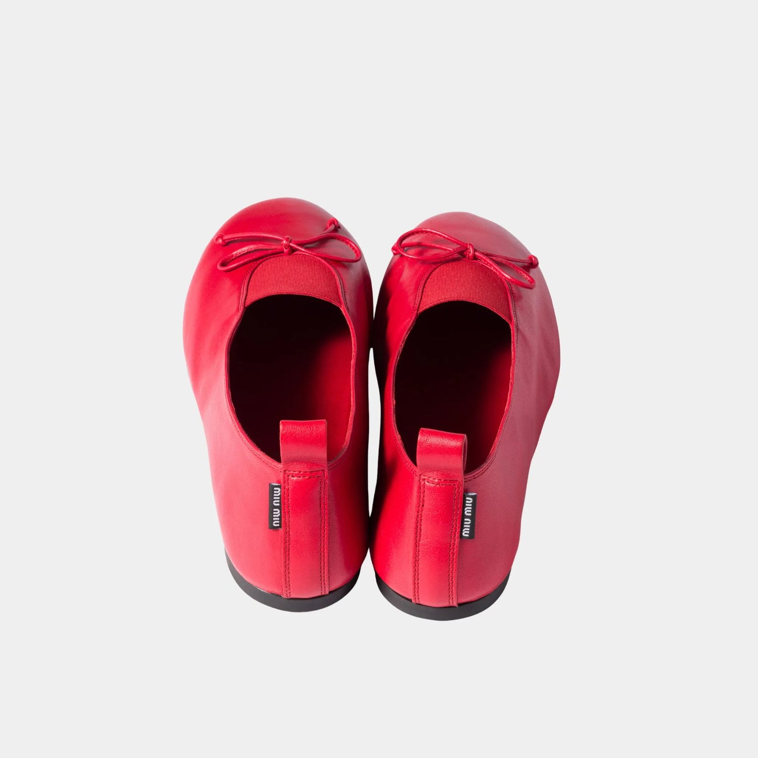 Miu Miu Élan Nappa Leather Ballerinas, Red, Back