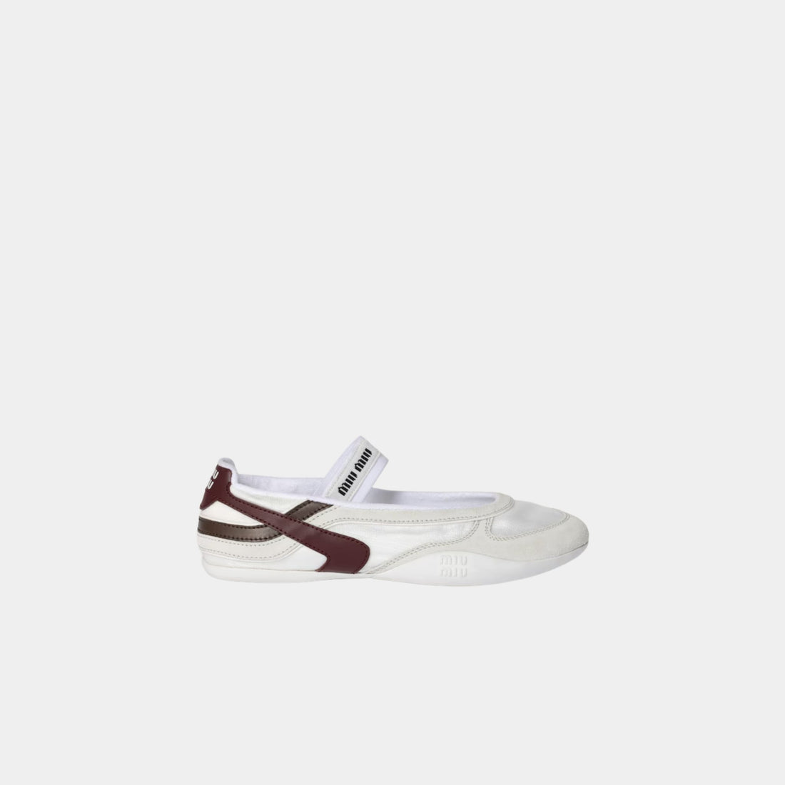 Miu Miu Gymnasium Technical Fabric And Suede Ballerinas, Side