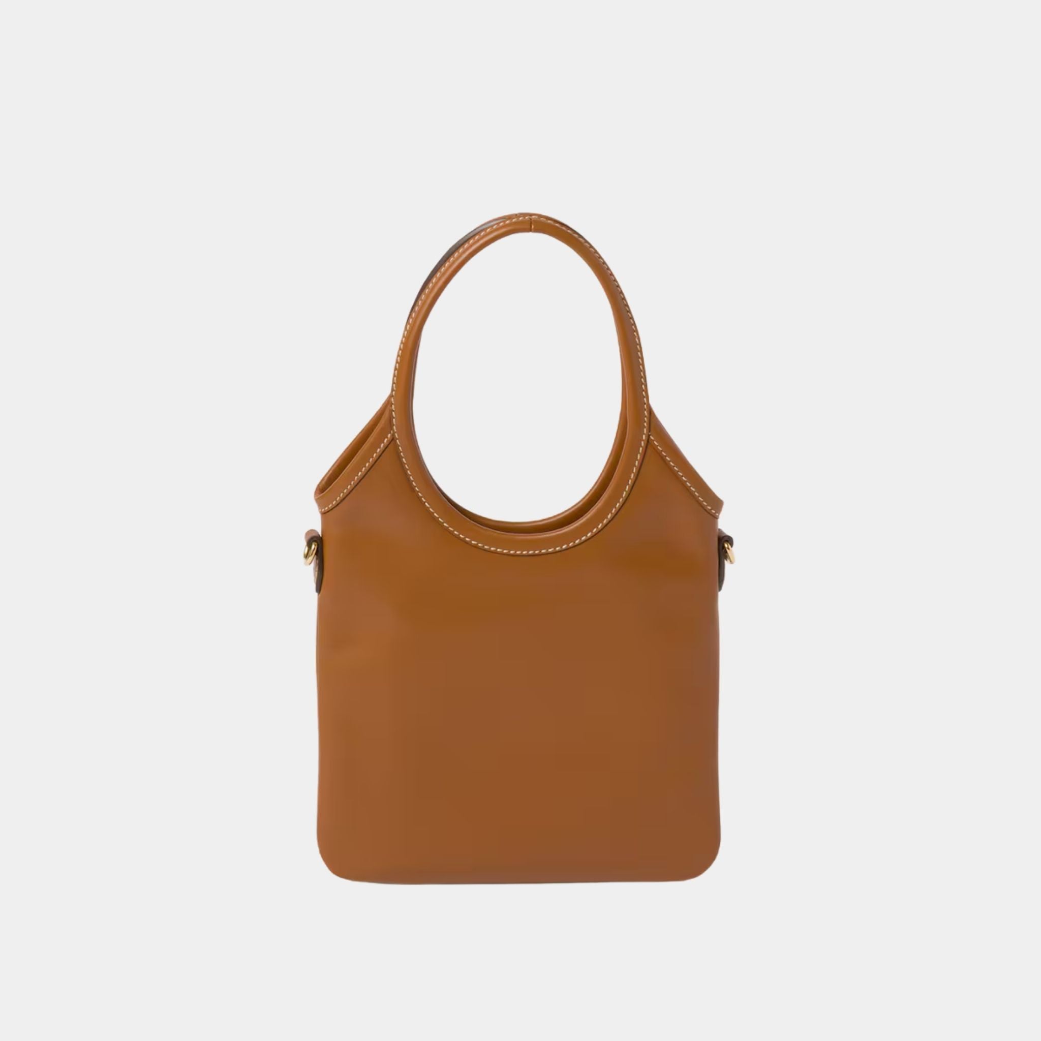 Miu Miu IVY Leather Mini Handbag, Cognac, Back