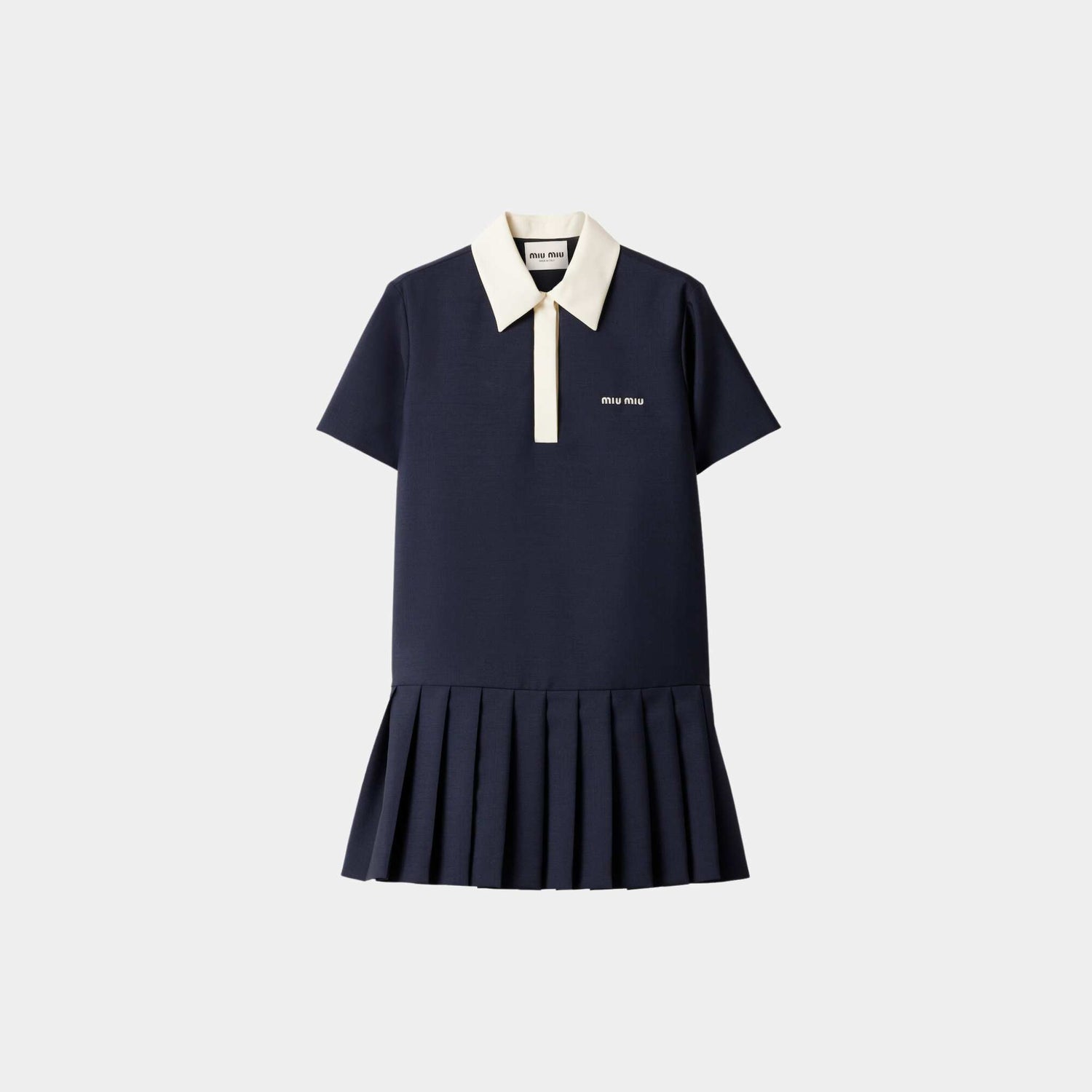 Miu Miu Kid Mohair Mini Dress Navy, Front