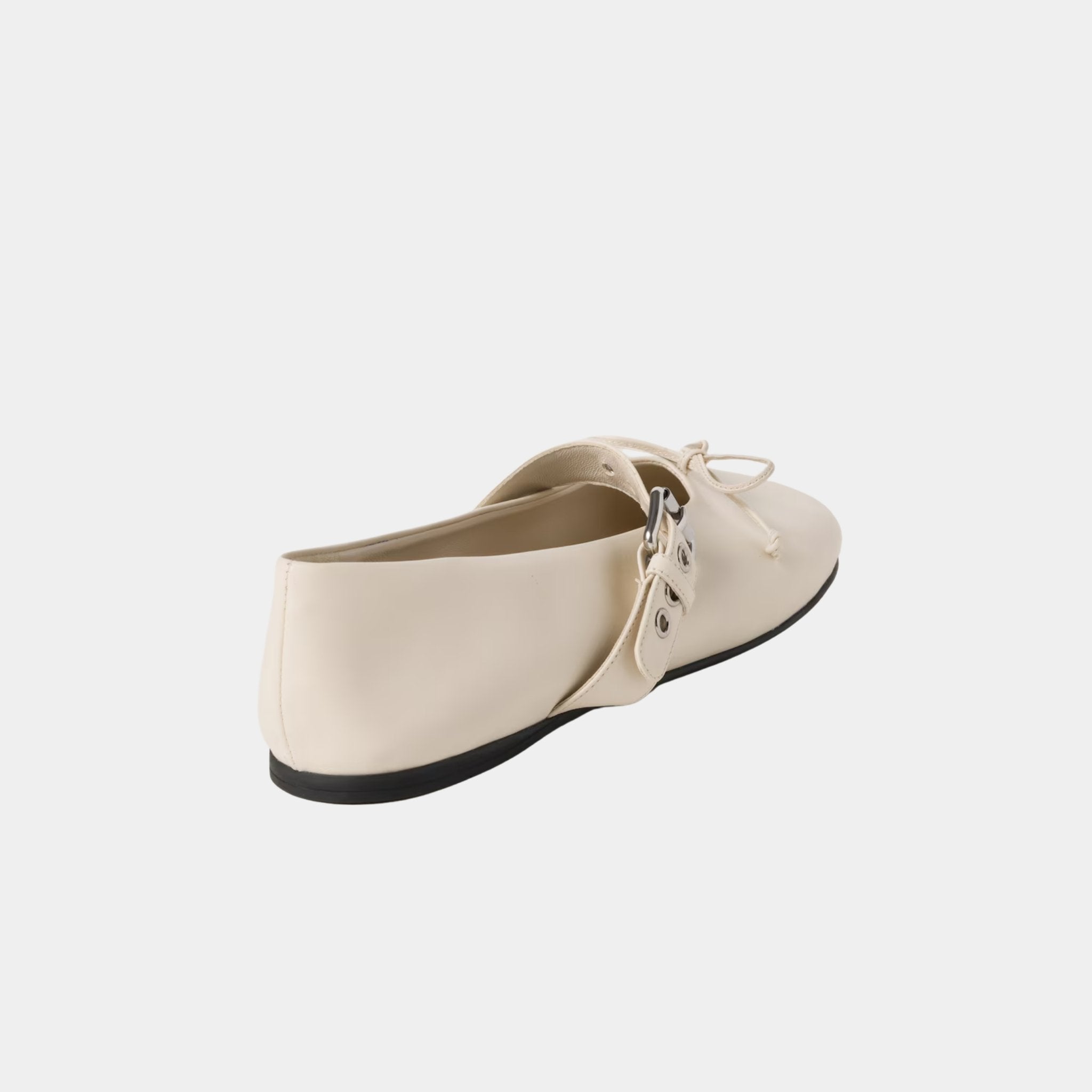 Miu Miu Leather Ballerinas, Ivory, Back