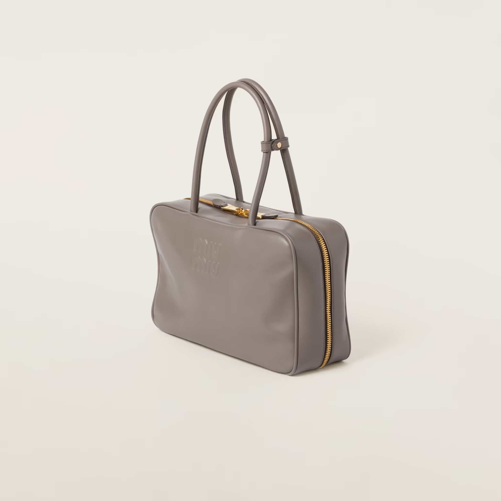 Miu Miu Leather Beau Bag Clay Grey, Side