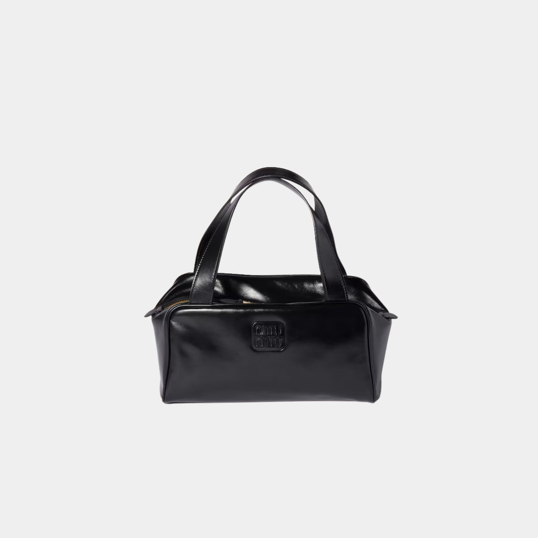 Miu Miu Leather Top-handle Bag, Black, Front