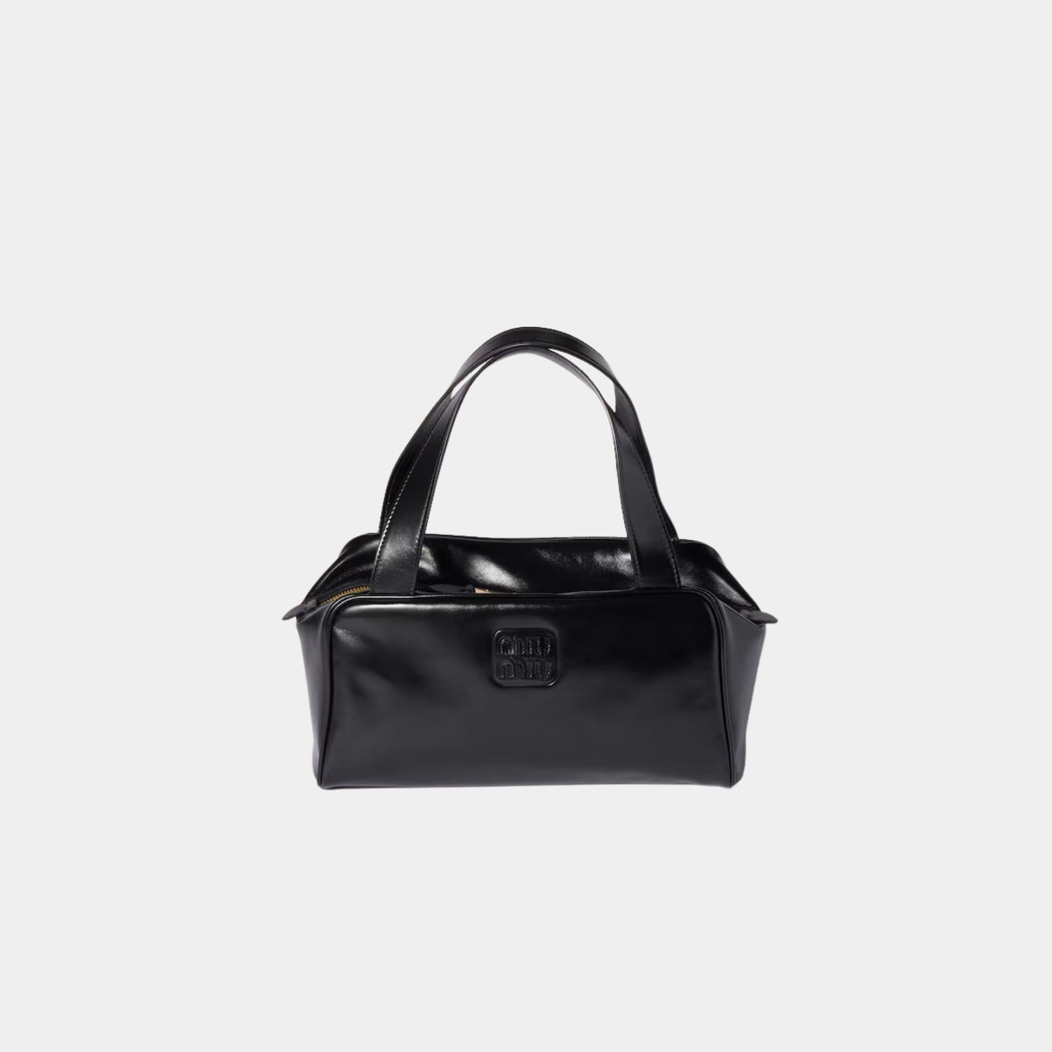 Miu Miu Leather Top-handle Bag, Black, Front