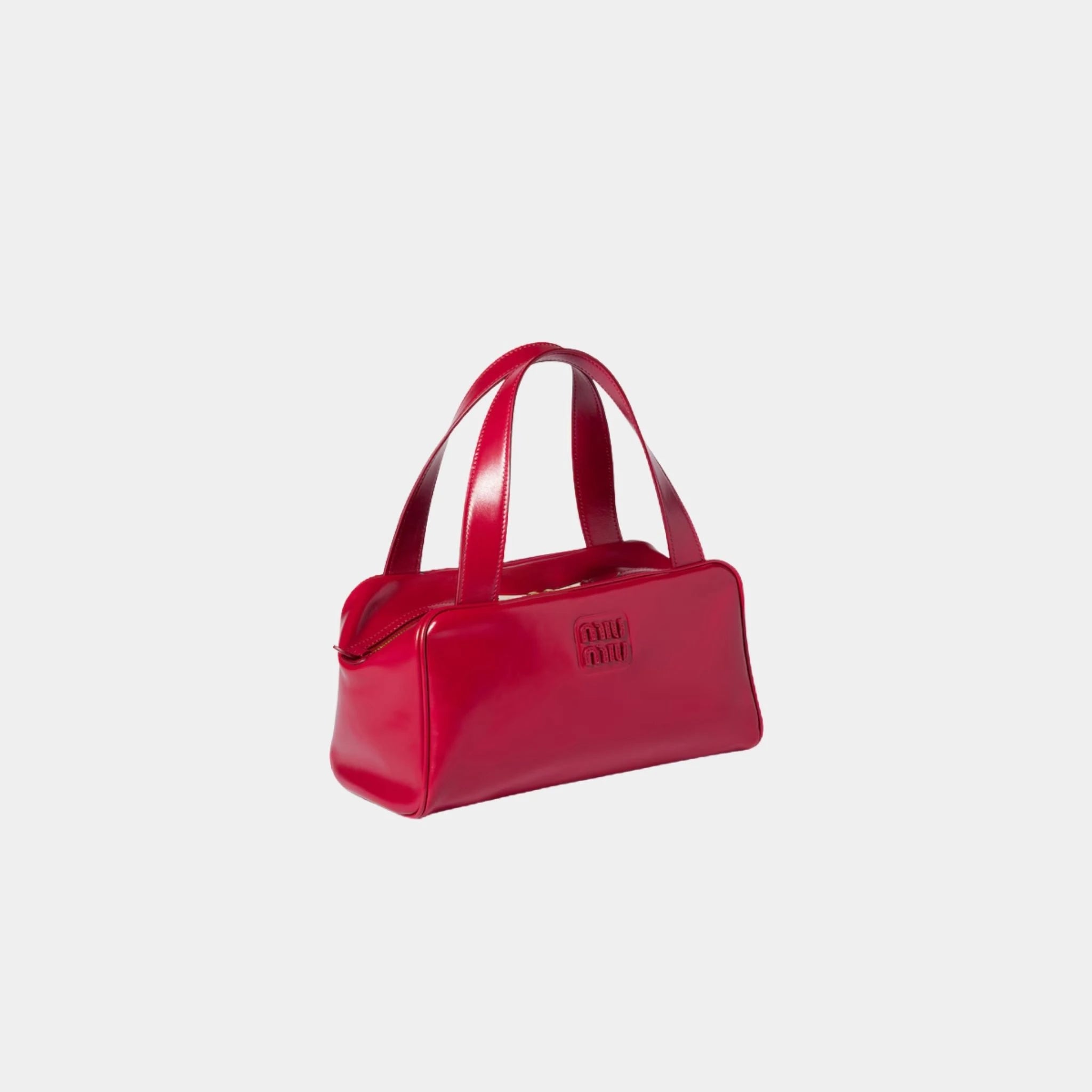 Miu Miu Leather Top-handle Bag, Ruby Red, Side
