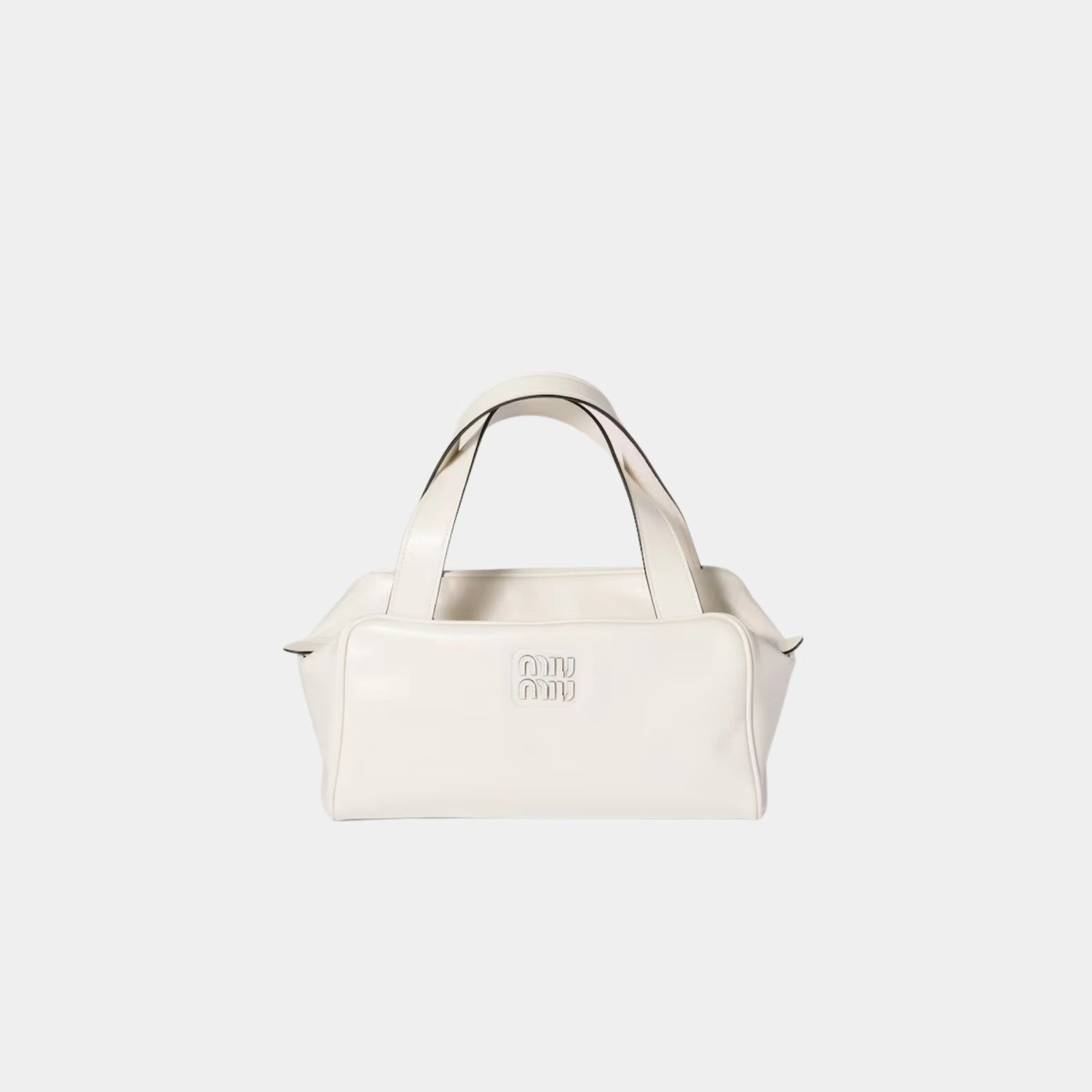 Miu Miu Leather Top-handle Bag, White, Front