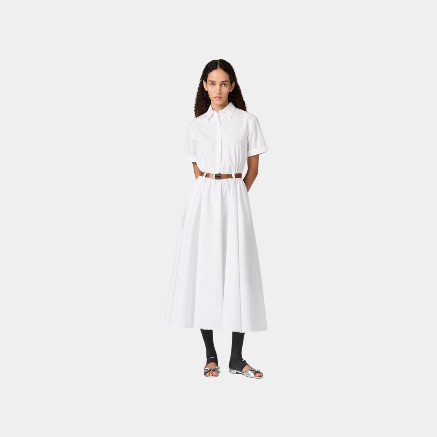 Miu Miu Long Poplin Dress, Model