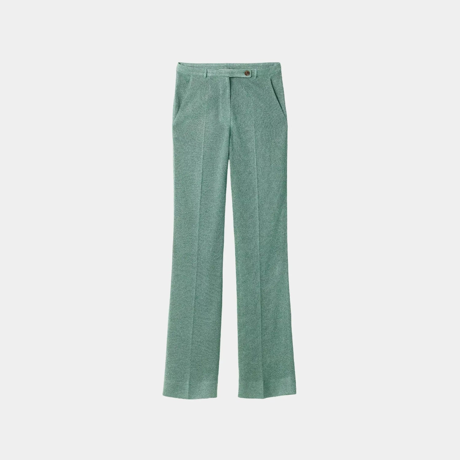 Miu Miu Lurex Straight Fit Pants, Lawn Green, Front