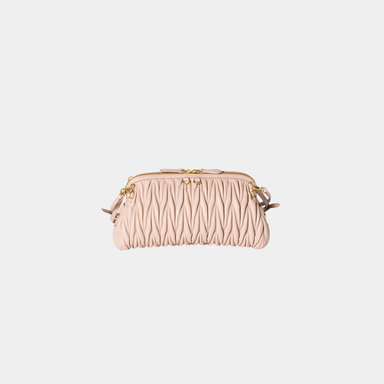 Miu Miu Matelassé Nappa Leather Clutch, Powder Pink, Back