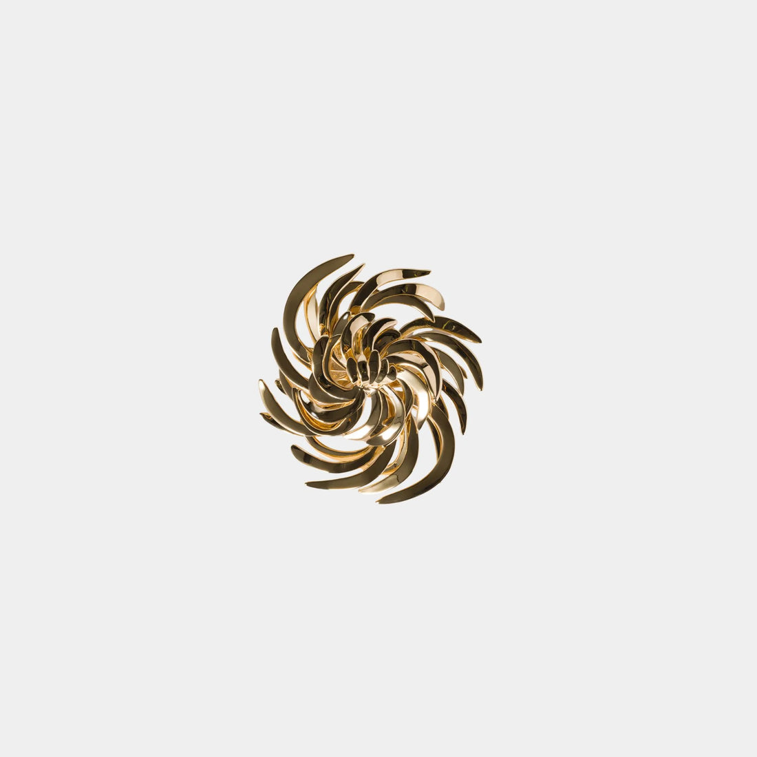 Miu Miu Metal Brooch, Gold, Front