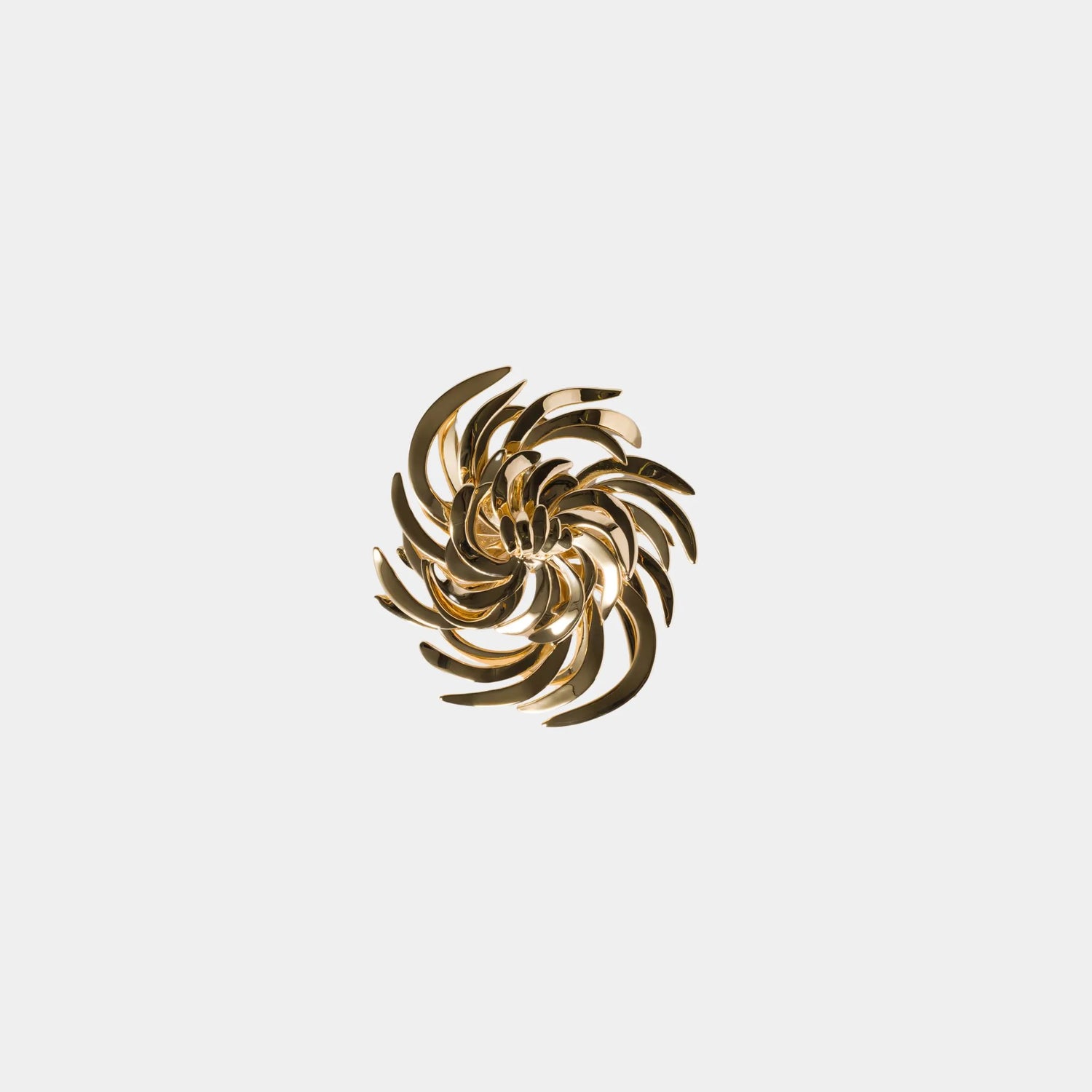 Miu Miu Metal Brooch, Gold, Front
