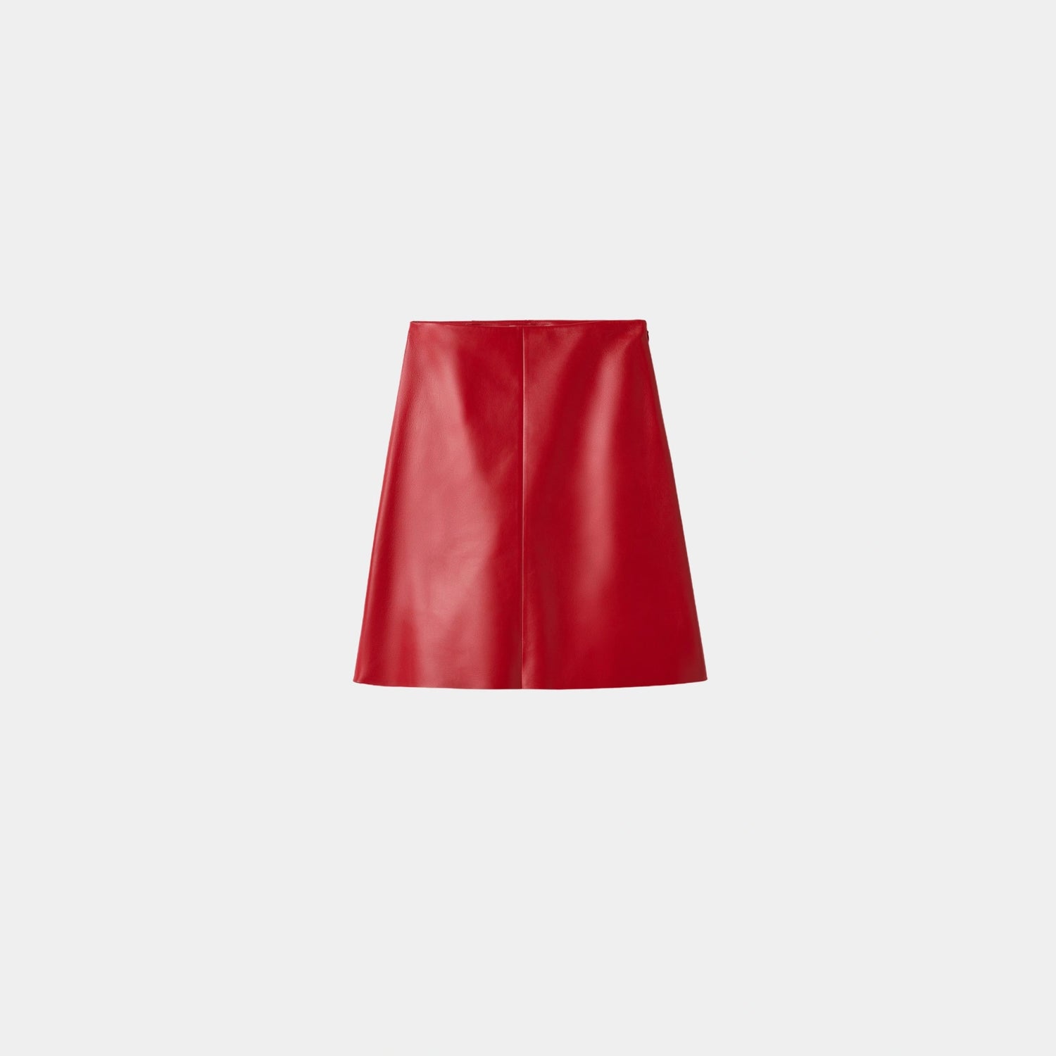 Miu Miu Nappa Leather Skirt, Red