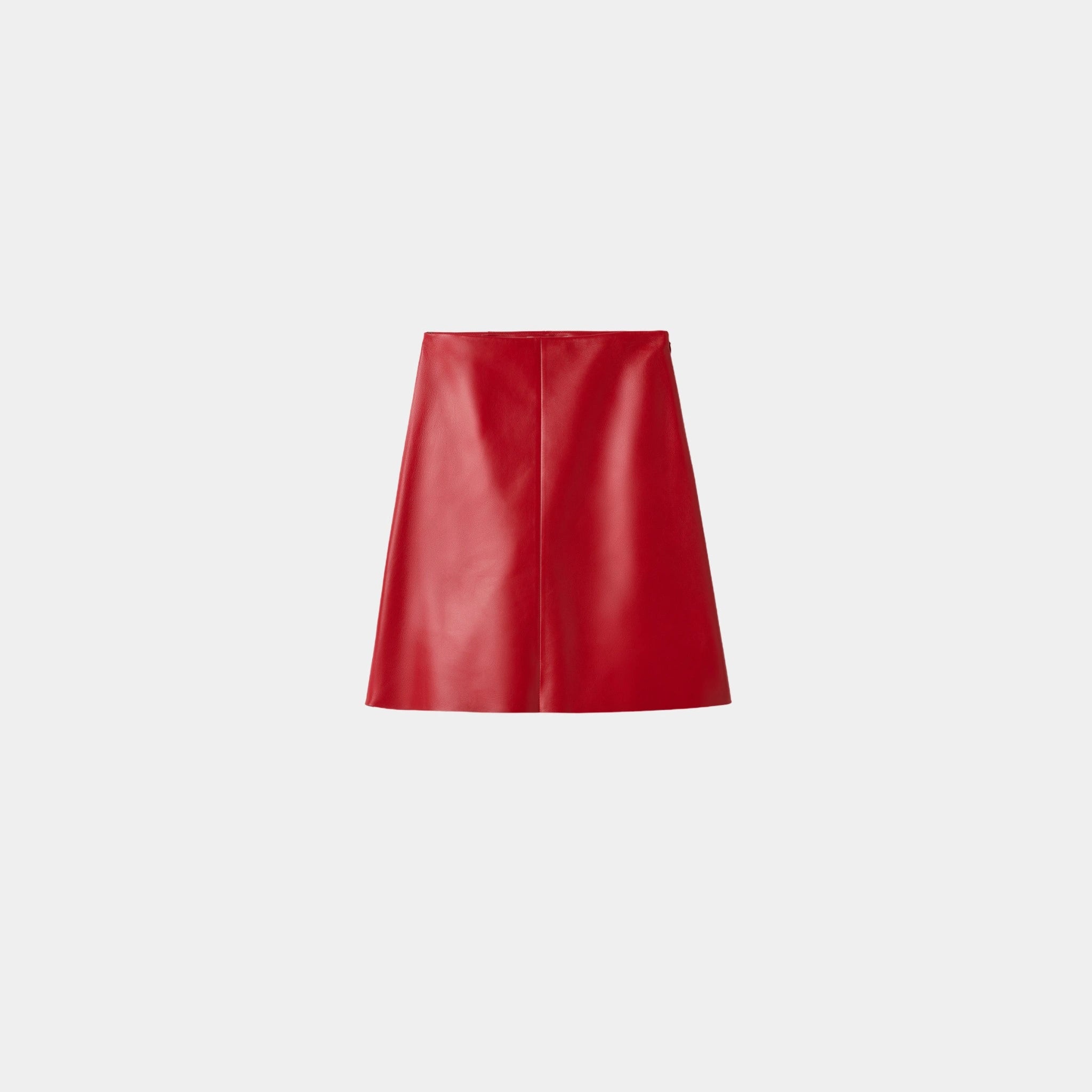 Miu Miu Nappa Leather Skirt, Red