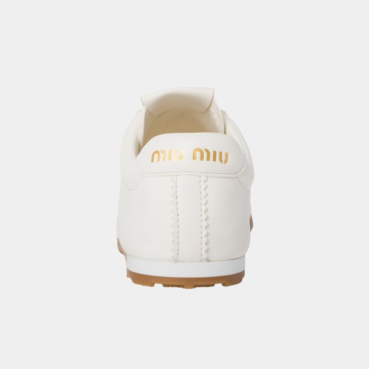 Miu Miu Plume Nappa Leather Sneakers, Ivory, Back