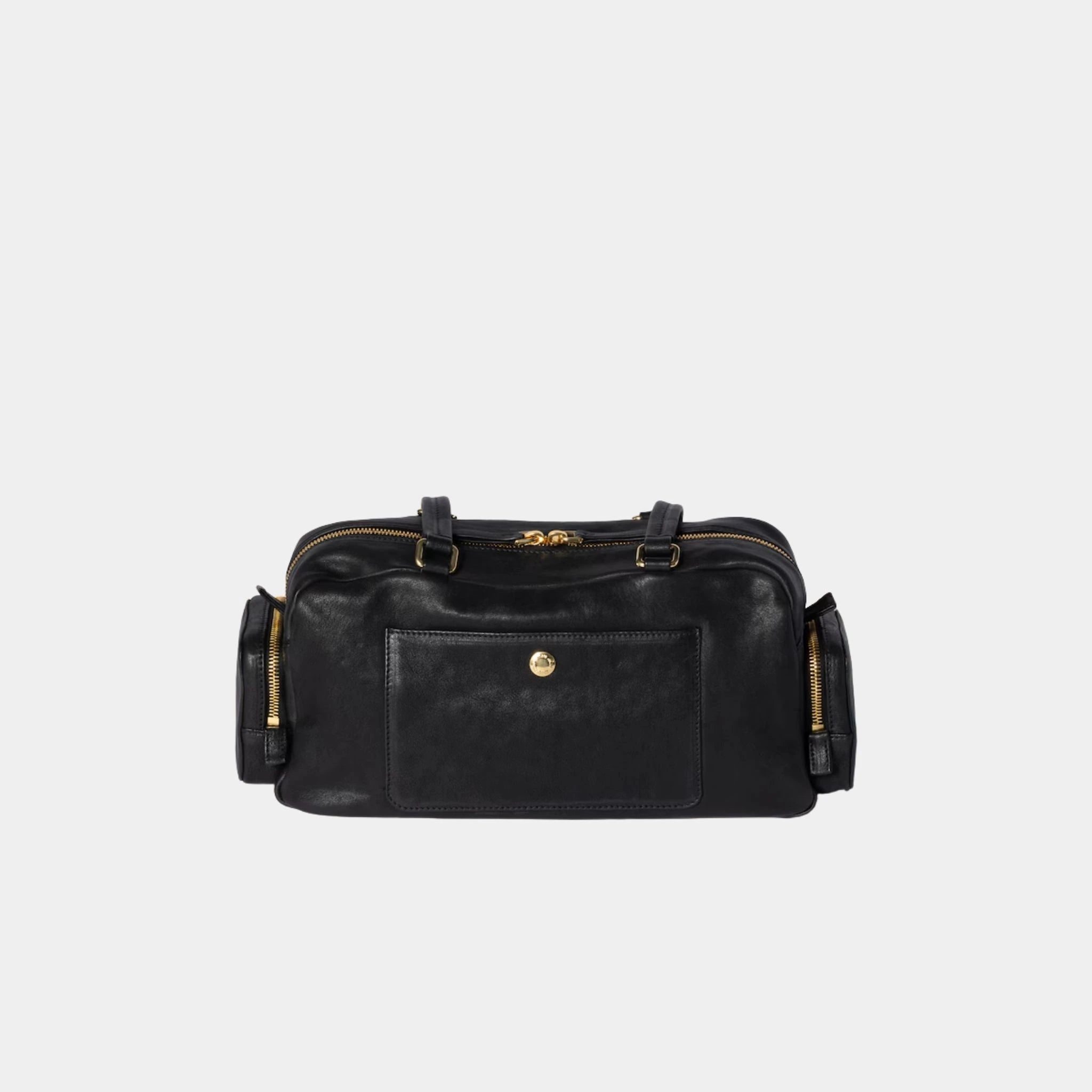 Miu Miu Pocket Bag in Washed Nappa Leather, Black, Back