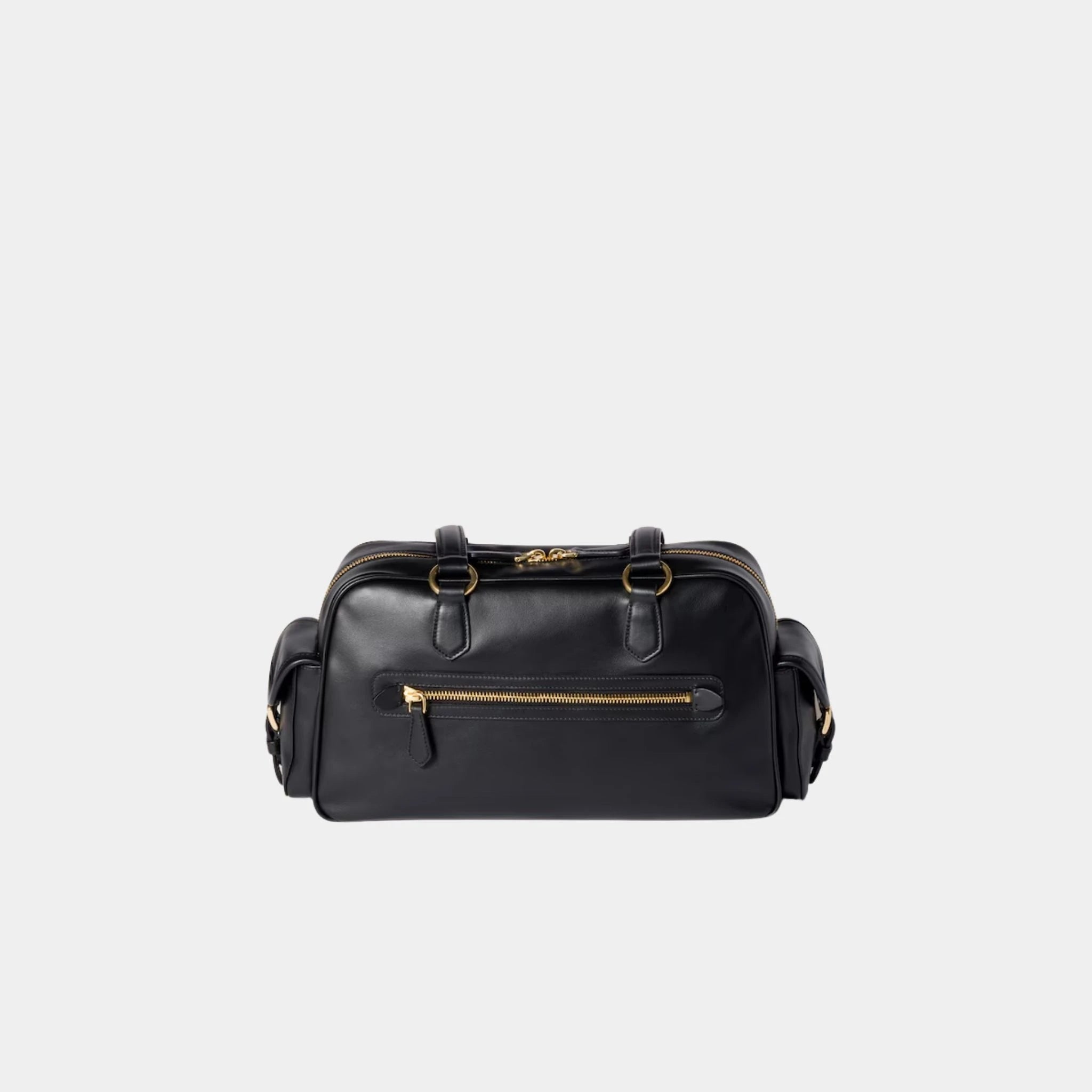 Miu Miu Pocket Top Handle Bag in Nappa Leather, Black, Back
